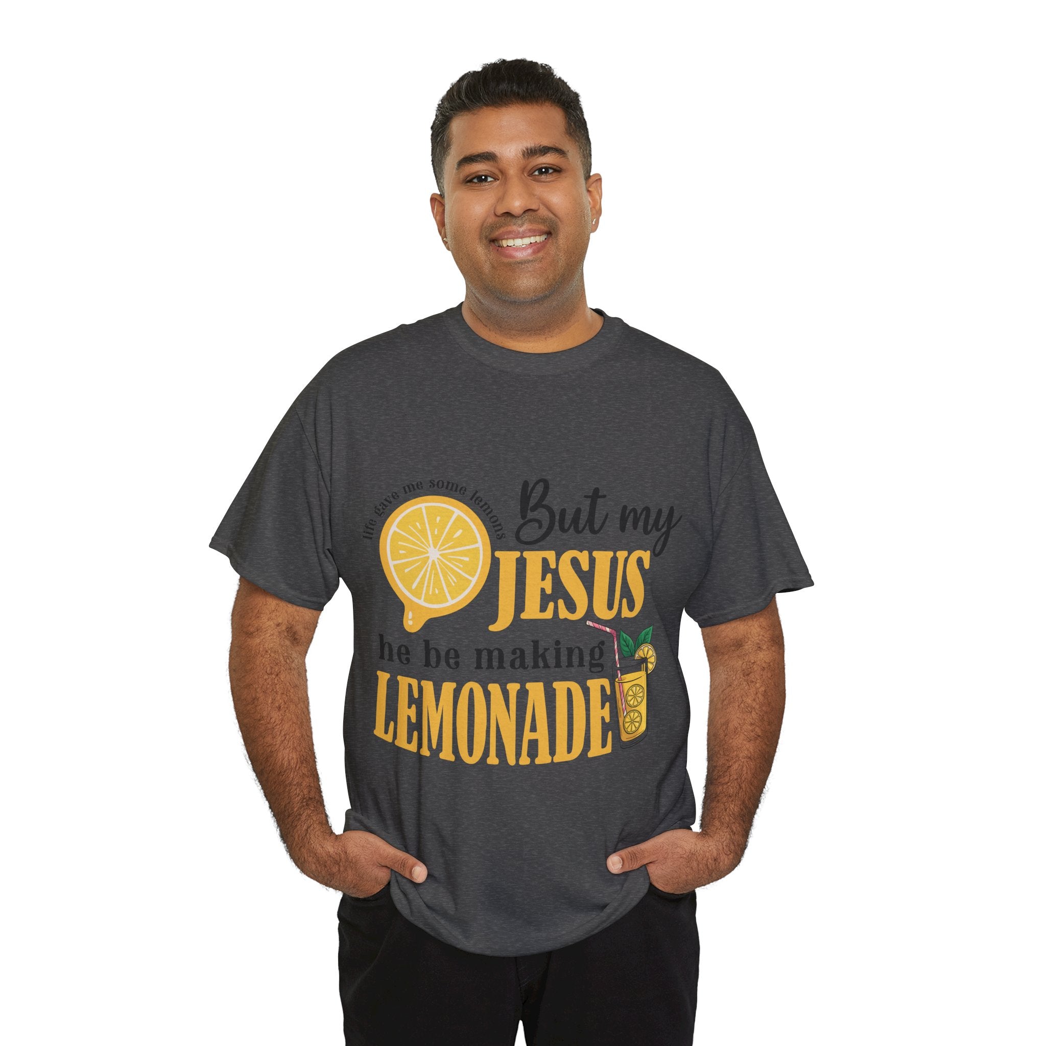 Jesus Lemonade Tee — Lemon Slice & Glass Graphic Christian Unisex Cotton T-Shirt