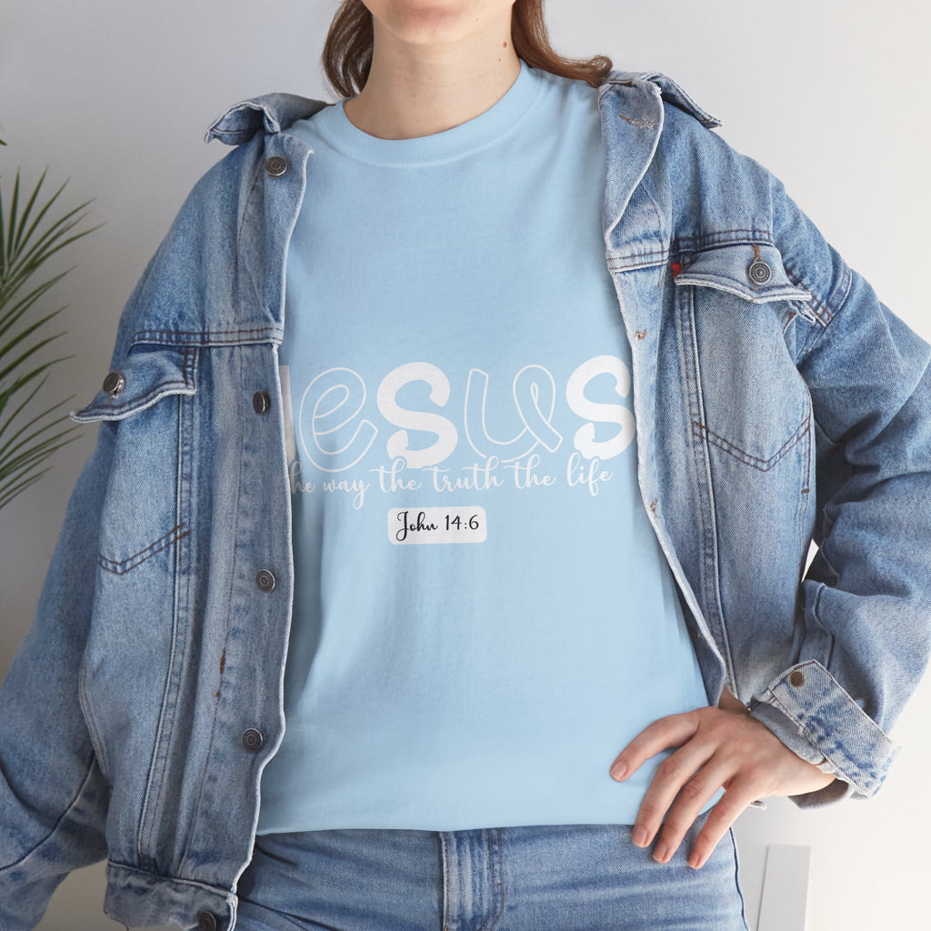 John 14:6 Christian Tee — Minimalist Script Faith T-Shirt