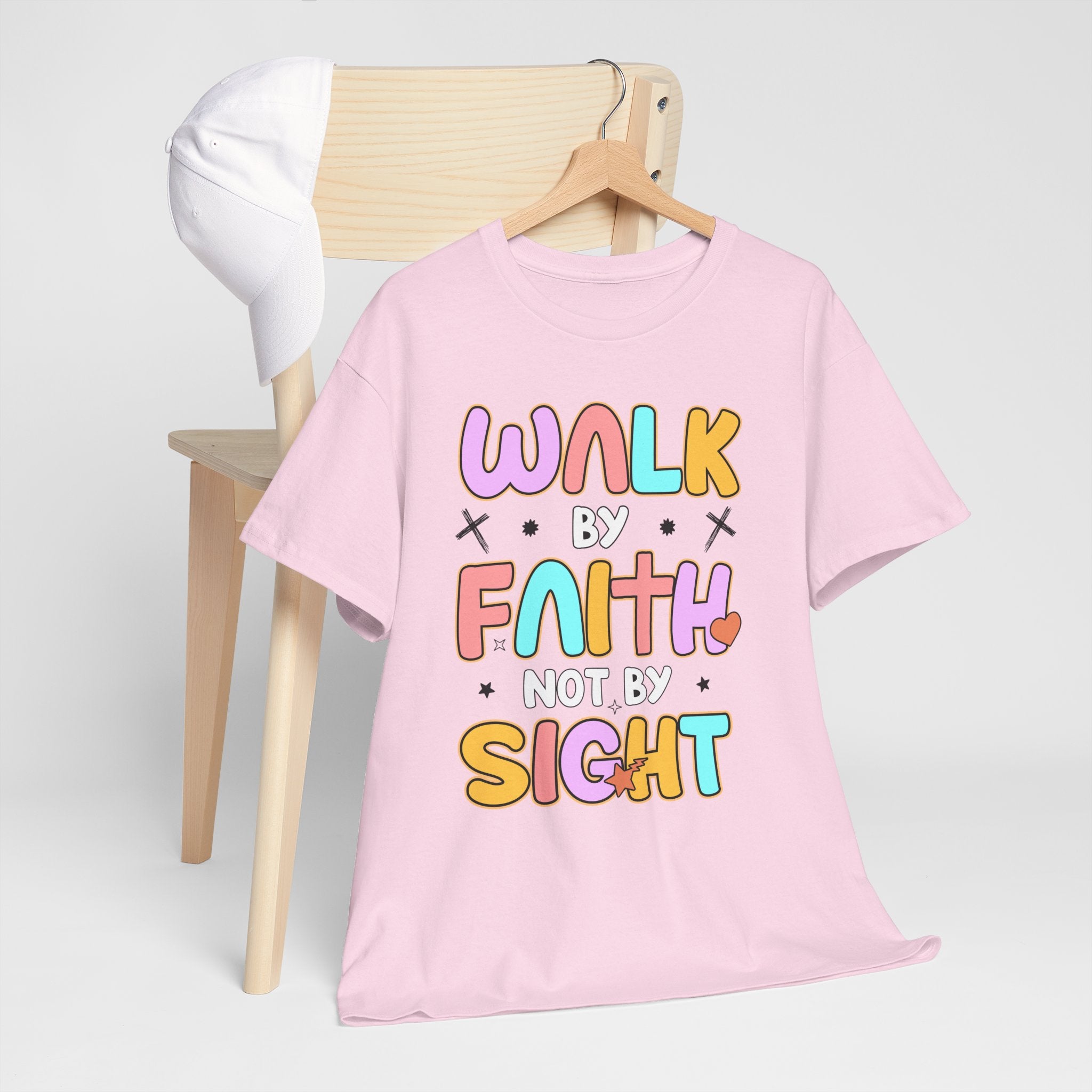 Walk by Faith Not by Sight T-Shirt — Pastel Christian Faith Unisex Cotton Tee