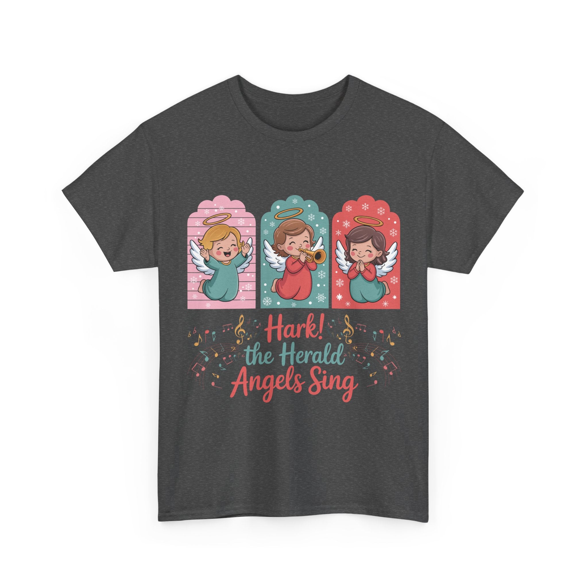 Hark! The Herald Angels Sing Tee — Three Singing Angels Christmas Unisex Cotton T-Shirt