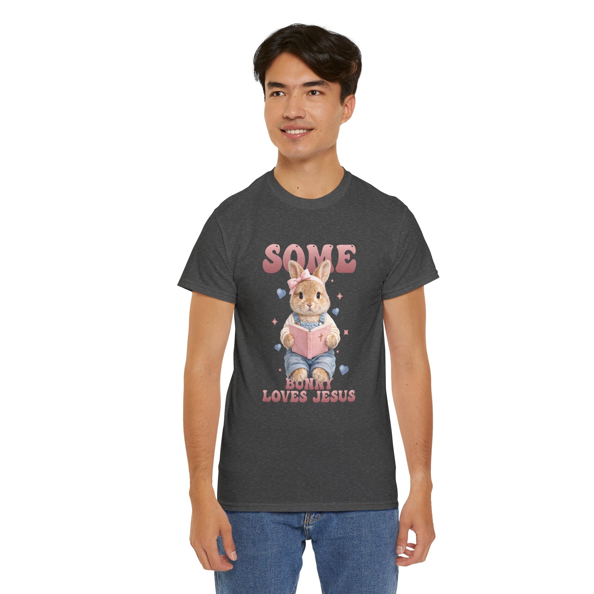 Some Bunny Loves Jesus Bunny Bible Unisex Cotton Tee