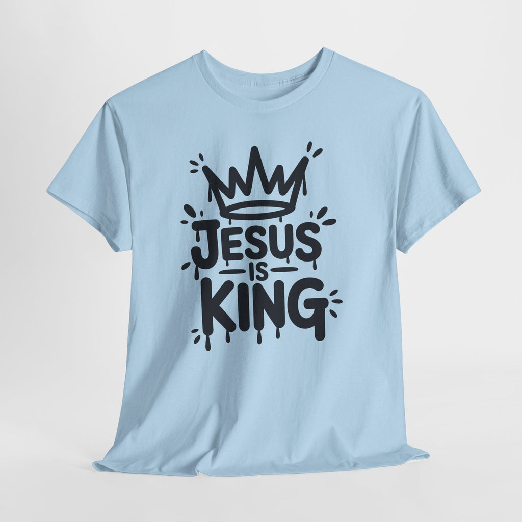 Jesus Is King Crown T-Shirt — Minimalist Christian Unisex Cotton Tee