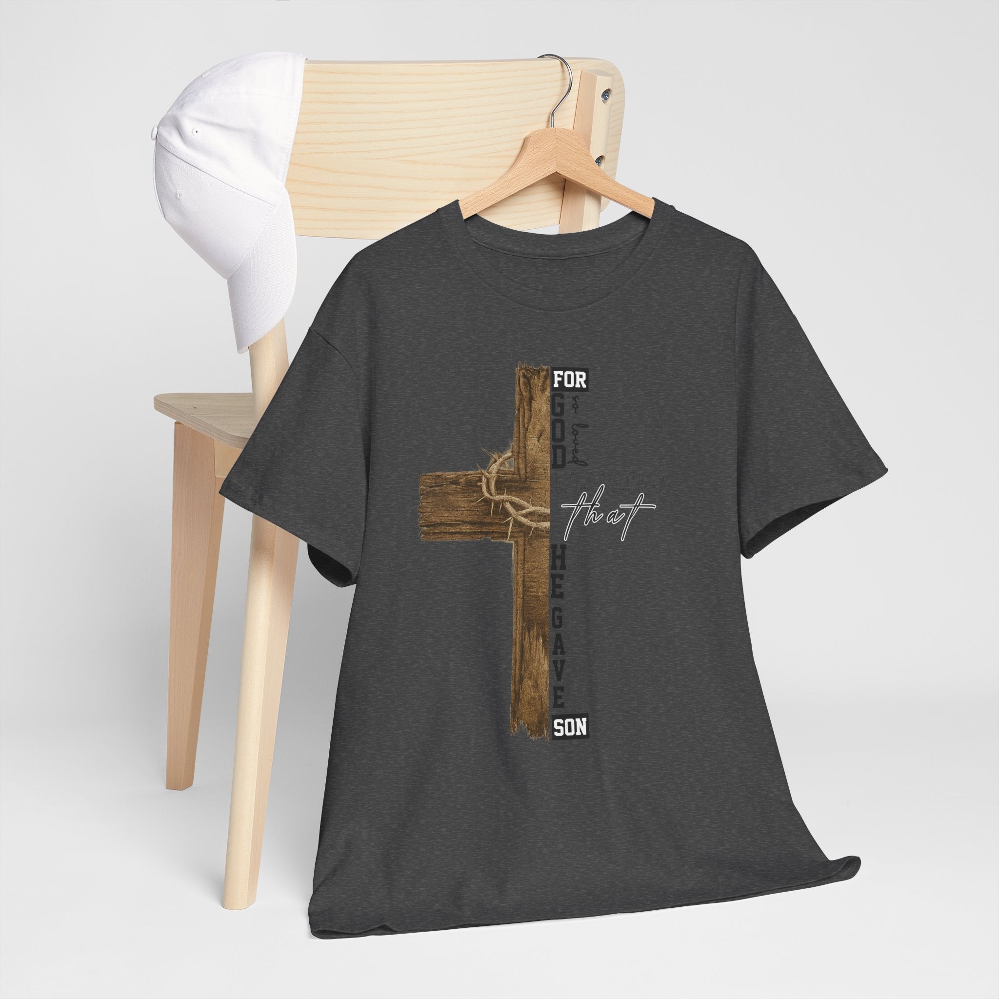 For That Son T-Shirt — Wooden Cross & Crown of Thorns Christian Unisex Cotton Tee