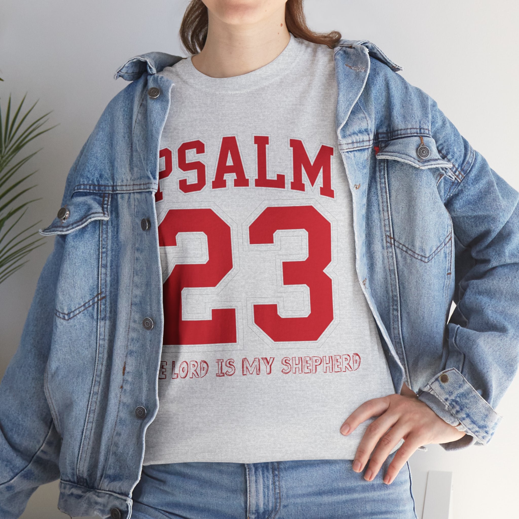 Psalm 23 Varsity T-Shirt — “The Lord Is My Shepherd” Unisex Cotton Tee