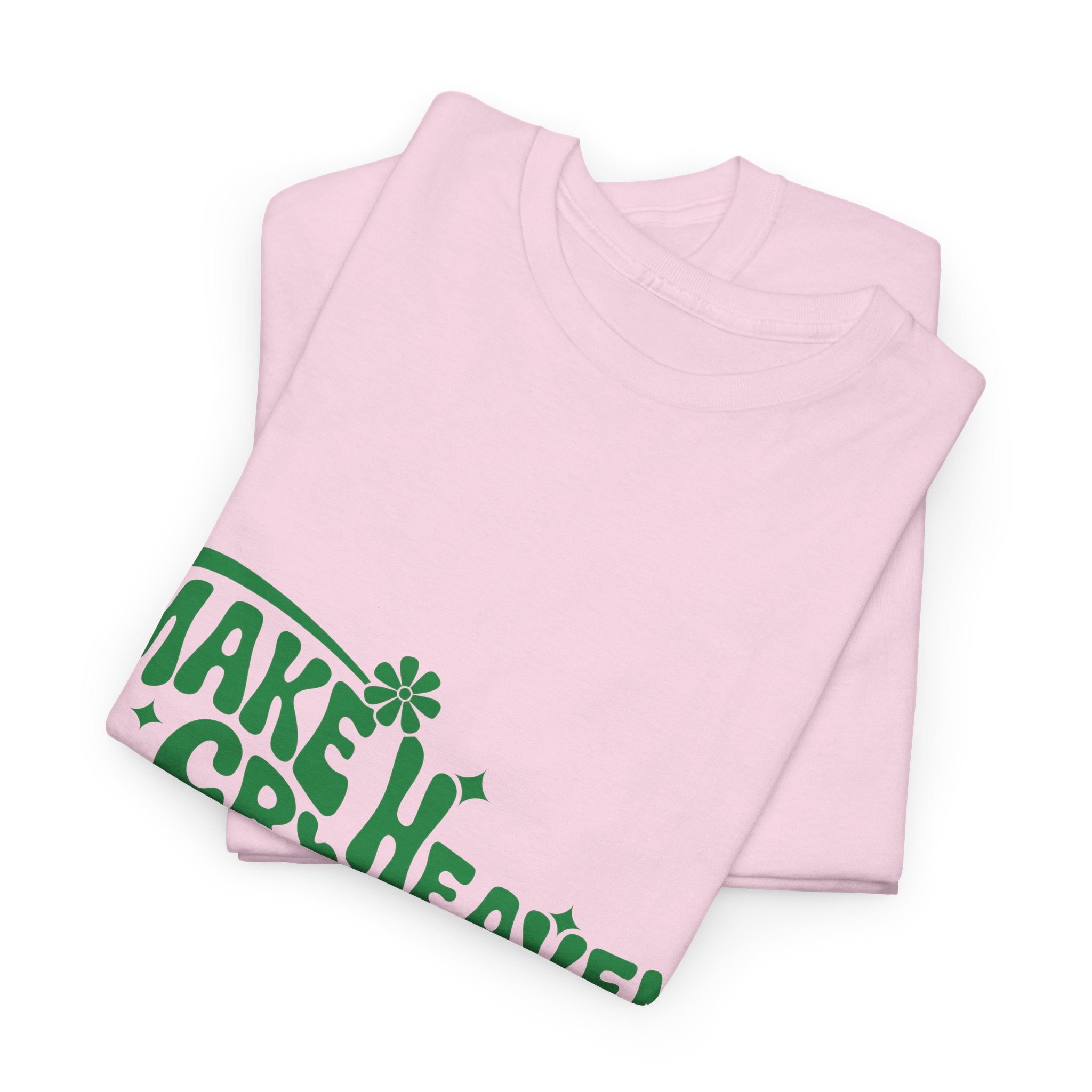 Make Heaven Crowded Retro Floral Christian Unisex Cotton T-Shirt