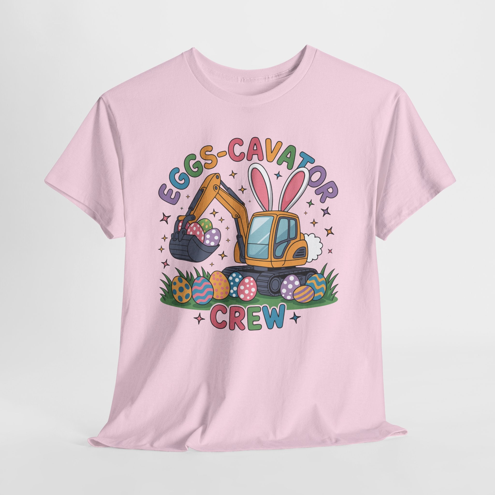 Easter 'Eggs-cavator Crew' Kids Tee — Excavator Bunny & Eggs Unisex Cotton Tee