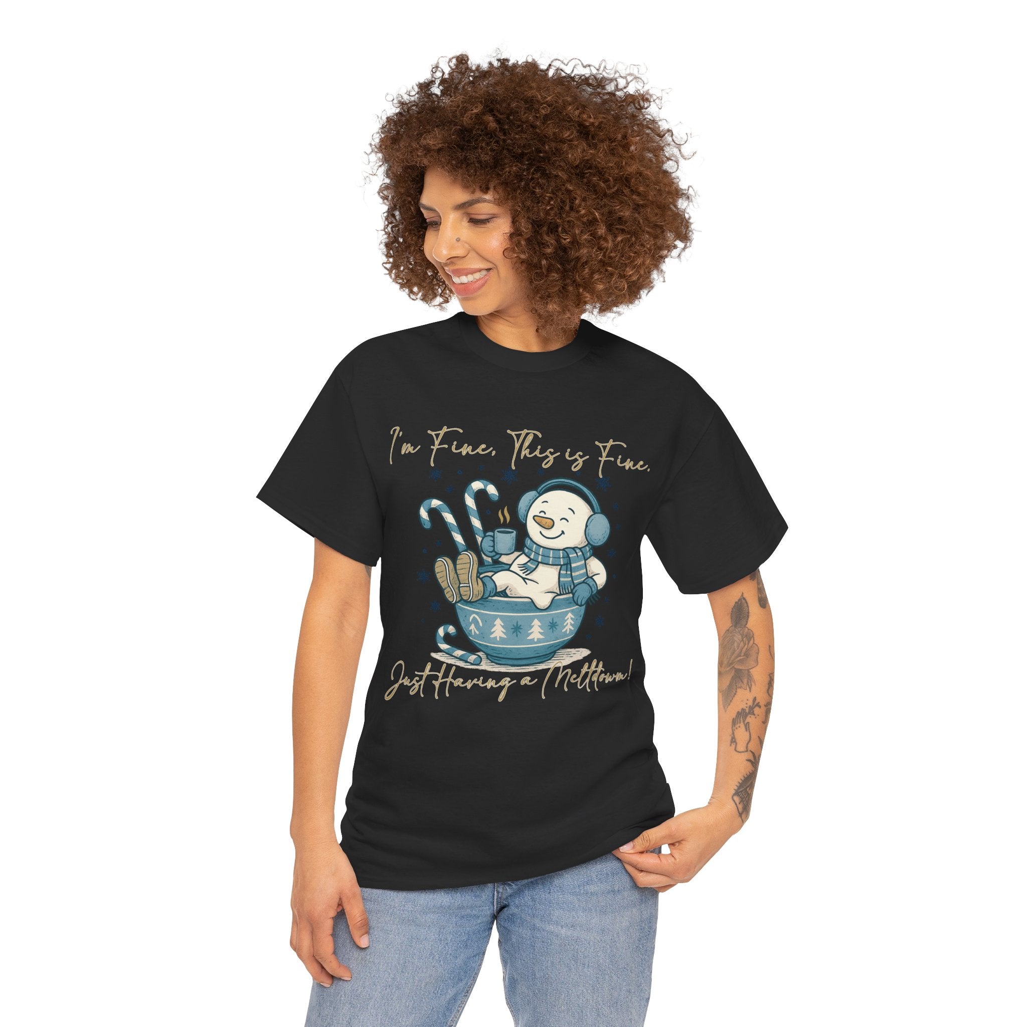 Snowman Hot Cocoa Unisex Cotton Tee