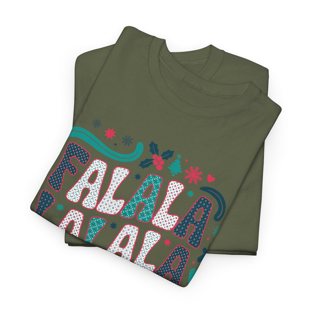 Fa La La La La Christmas T-Shirt — Festive Candy Cane & Gingerbread Holiday Unisex Cotton Tee