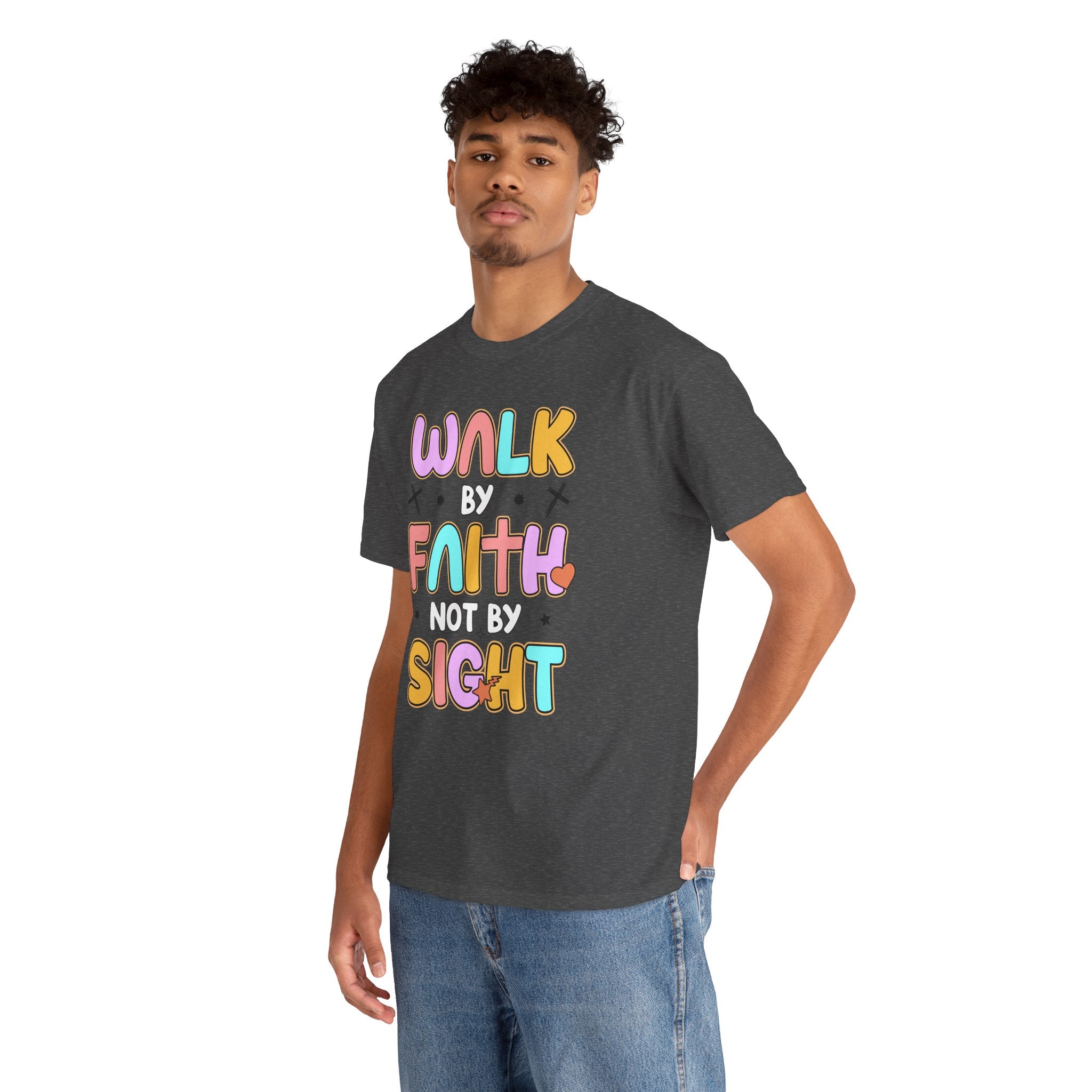 Walk by Faith Not by Sight T-Shirt — Pastel Christian Faith Unisex Cotton Tee