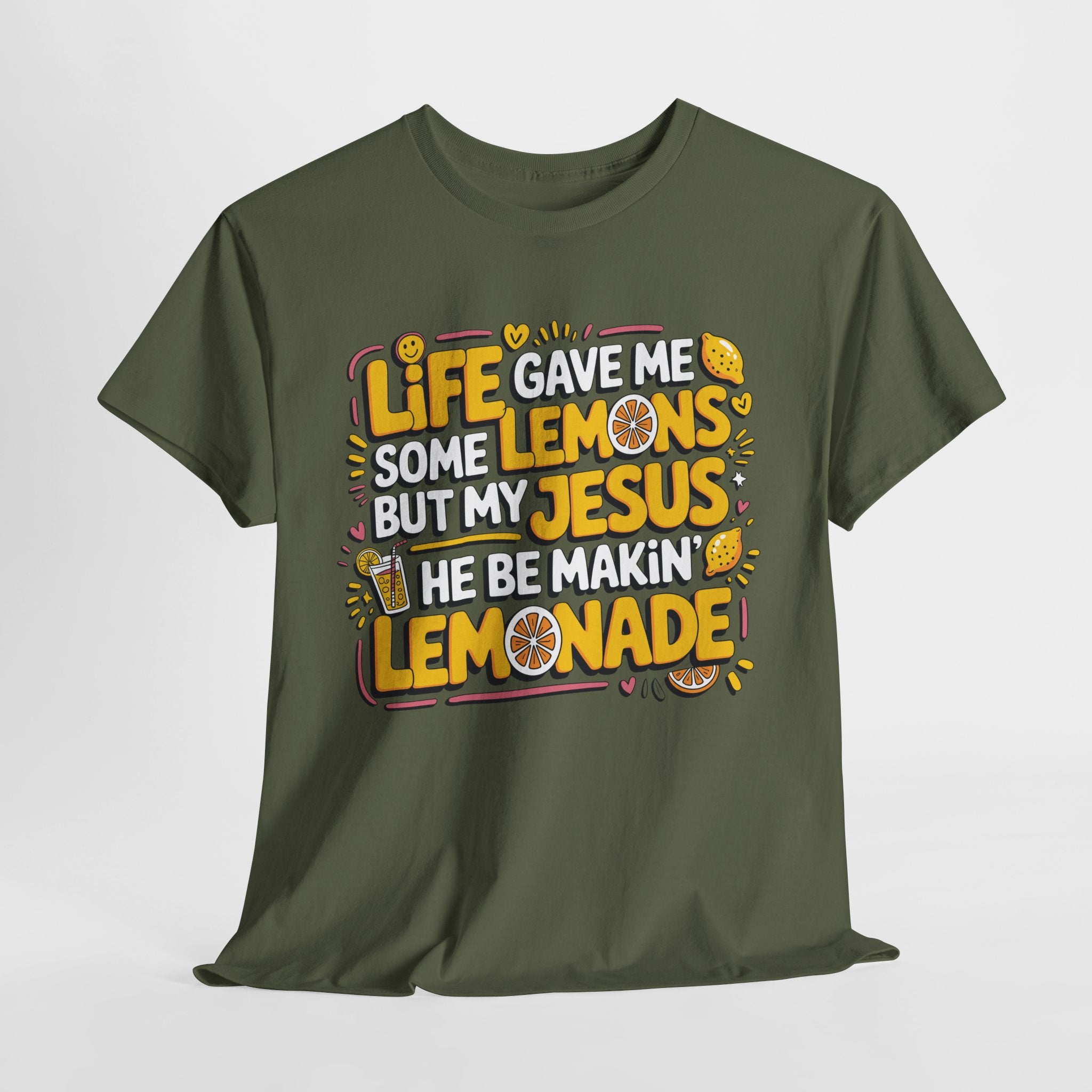 Christian Lemonade T-Shirt — “Life gave me some lemons but my Jesus he be makin’ lemonade”Unisex Cotton Tee