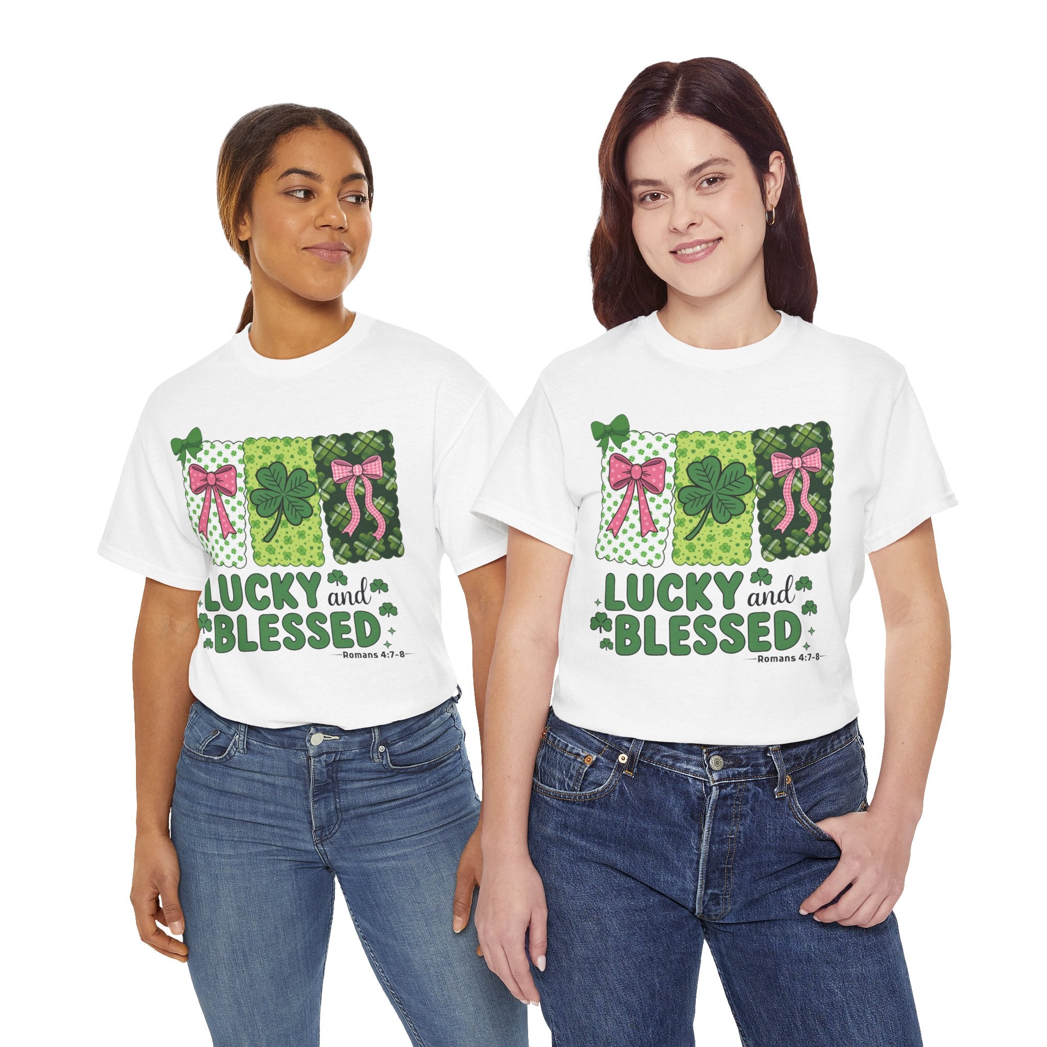 Lucky and Blessed Clover Unisex Cotton Tee