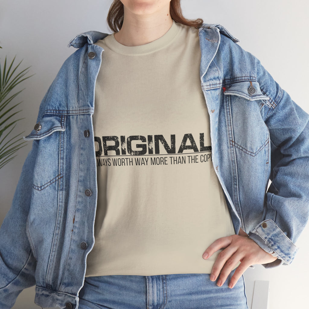 STAY SILENT Minimalist Tee — Vertical Text Black Unisex Cotton Tee