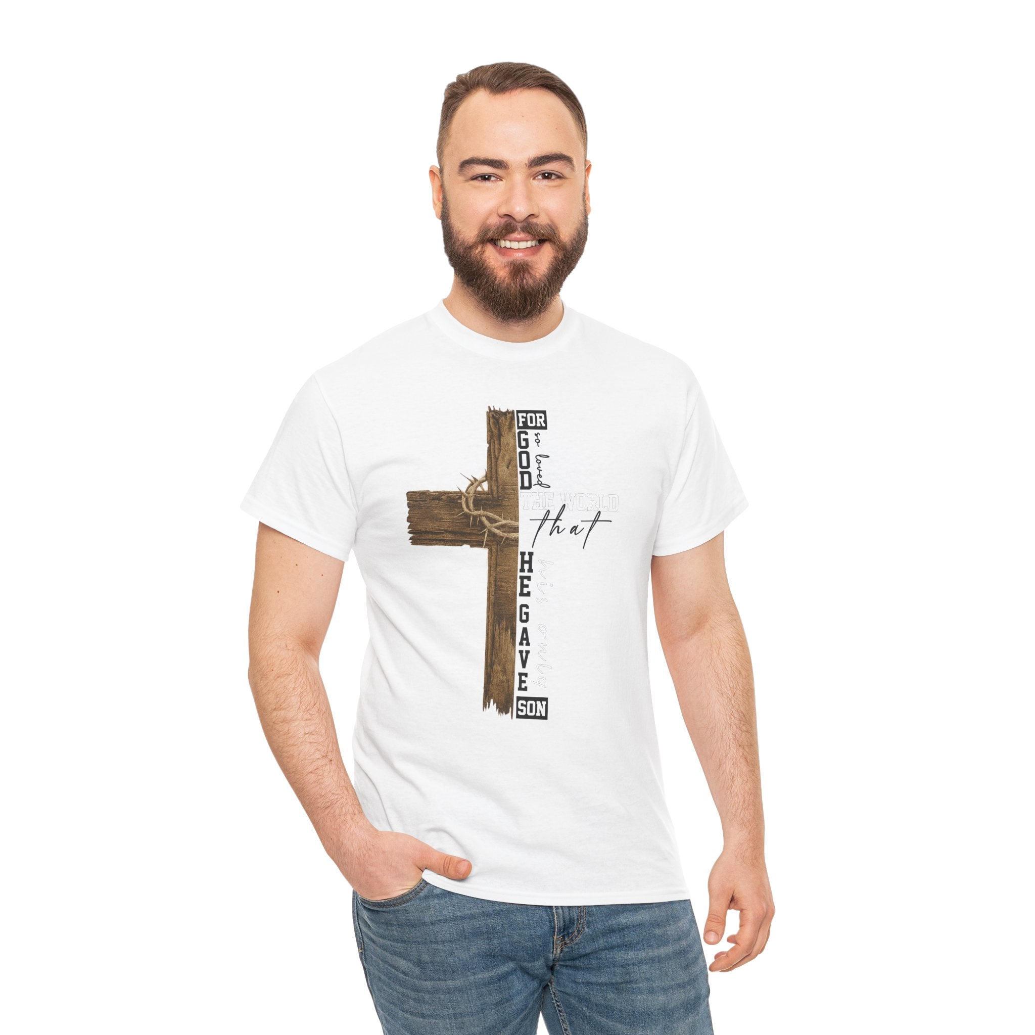 For That Son T-Shirt — Wooden Cross & Crown of Thorns Christian Unisex Cotton Tee
