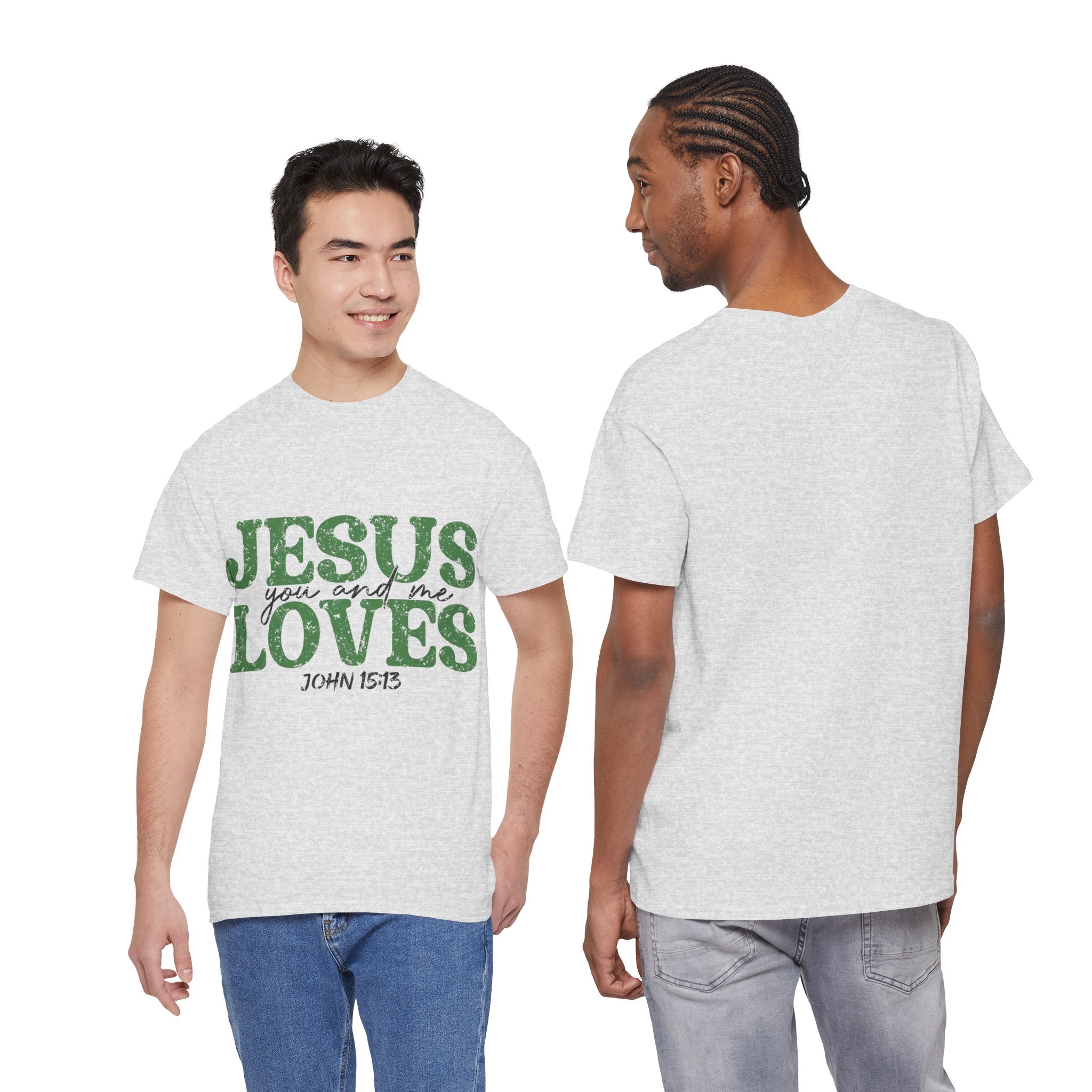 Jesus Loves Vintage Tee — Green Retro Christian Unisex Cotton T-Shirt