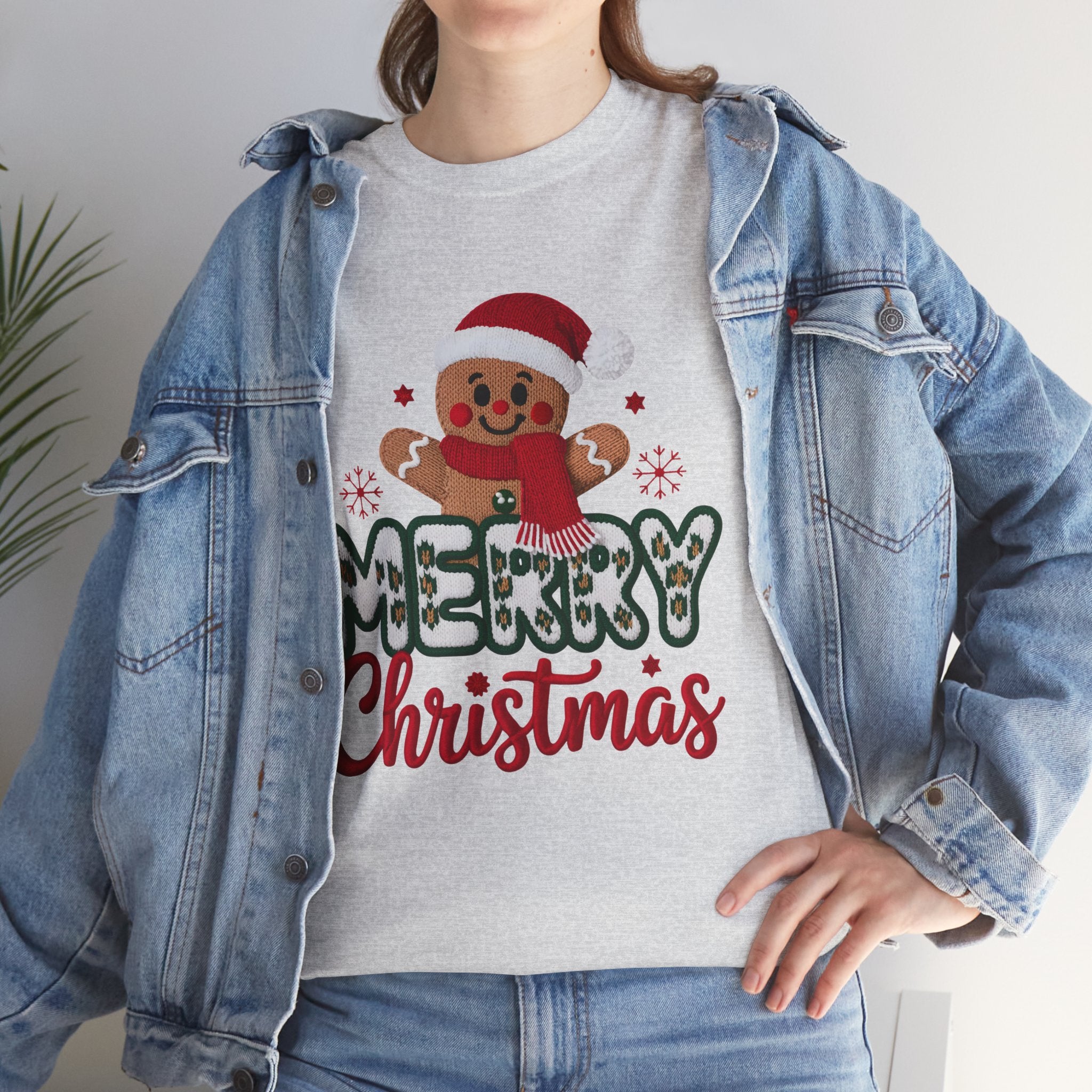 Gingerbread Santa 'Merry Christmas' Unisex Cotton Tee T-Shirt