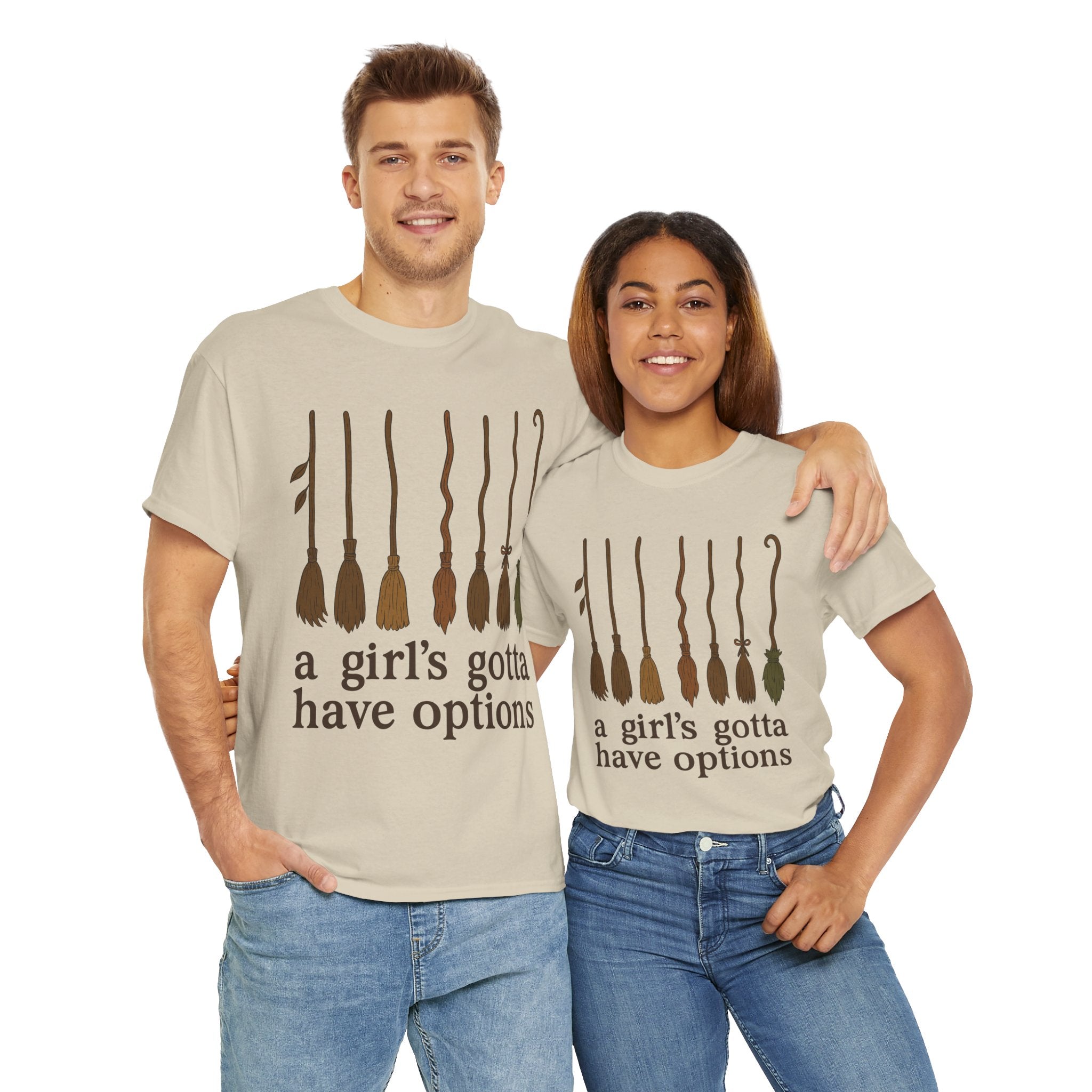 Witch Brooms Options Unisex Cotton Tee