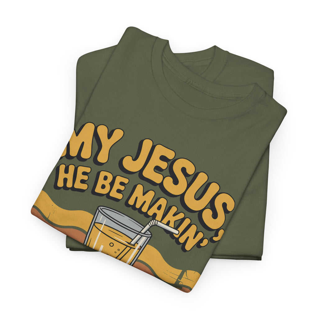 My Jesus, He Be Makin’ Lemonade T-Shirt — Retro Lemonade Christian Unisex Cotton Tee