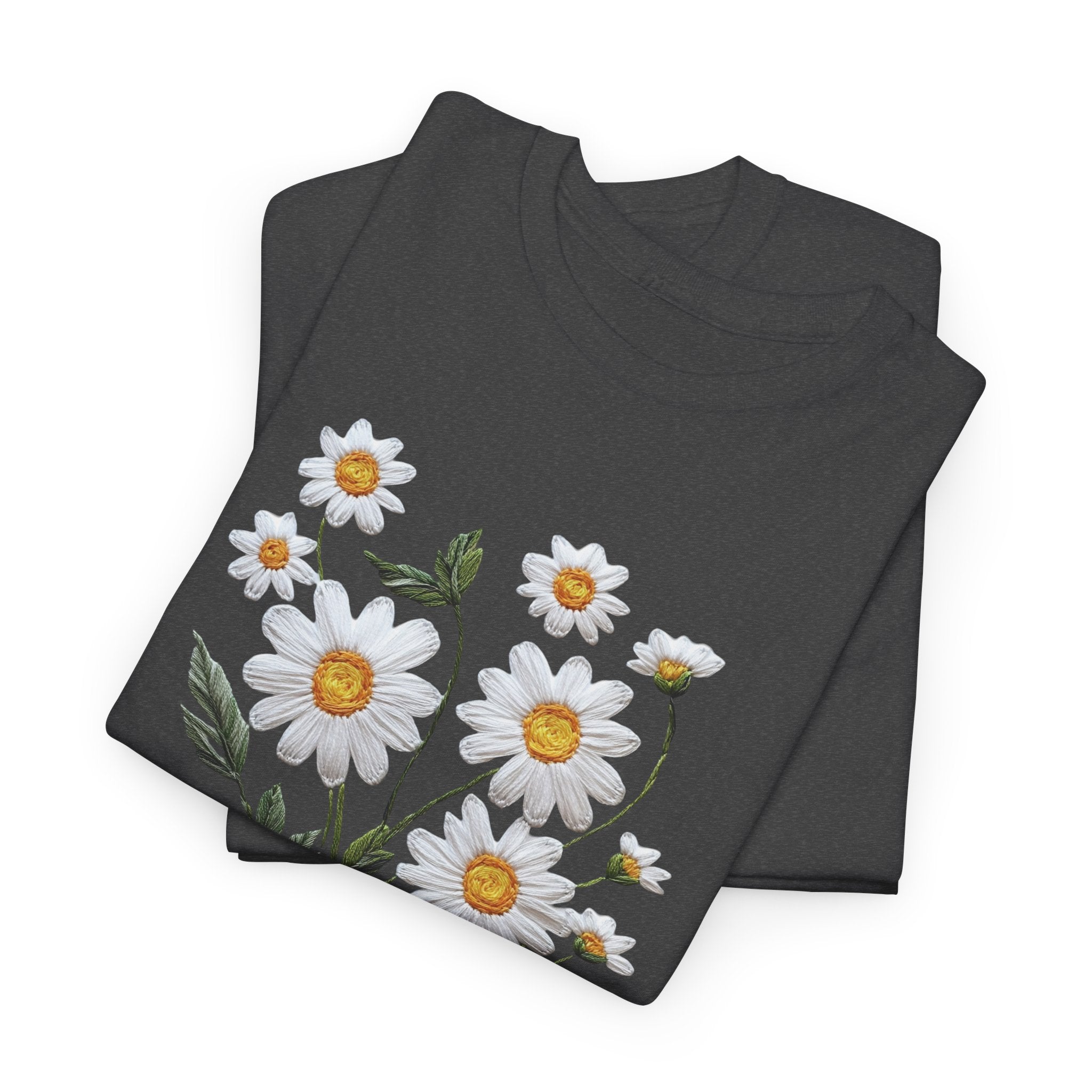 God Is Good All The Time Embroidered Daisy Unisex Cotton Tee