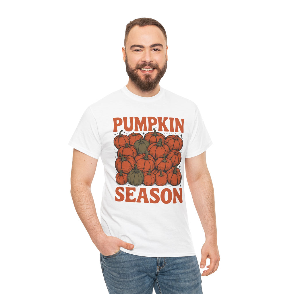 Pumpkin Season Tee — Fall Pumpkin Pile Unisex Cotton Tee