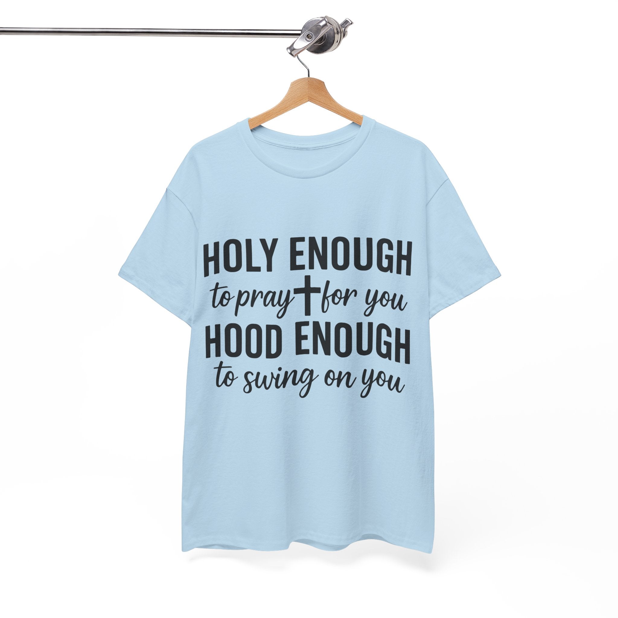 Holy Enough Christian T‑Shirt — Modern Hand‑Lettered Faith Unisex CottonTee