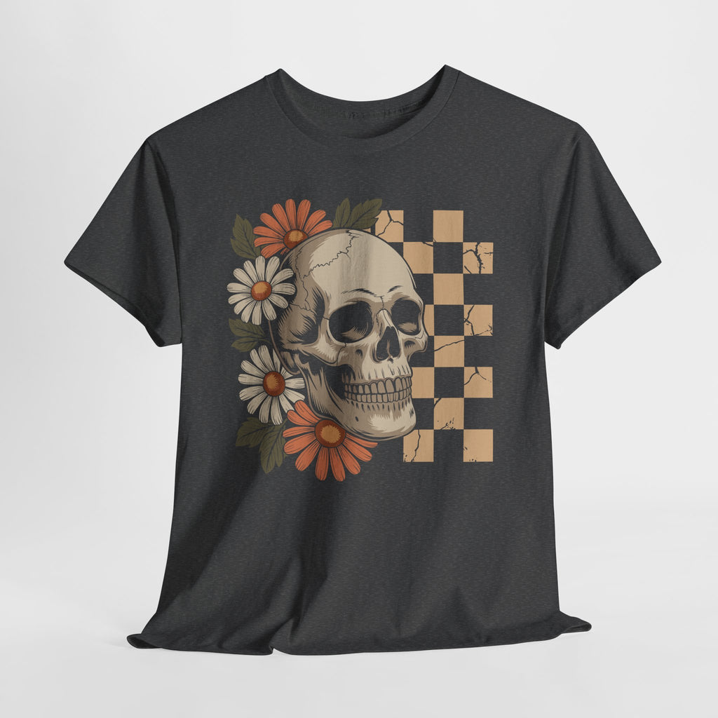 Skull Daisy Unisex Cotton Tshirt