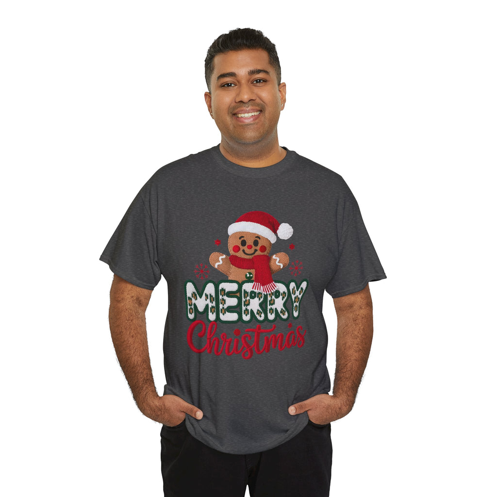 Gingerbread Santa 'Merry Christmas' Unisex Cotton Tee T-Shirt