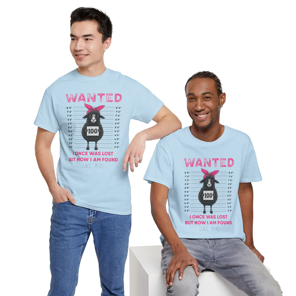WANTED Black Sheep 'I Once Was Lost But Now I Am Found' Unisex Cotton T-Shirt
