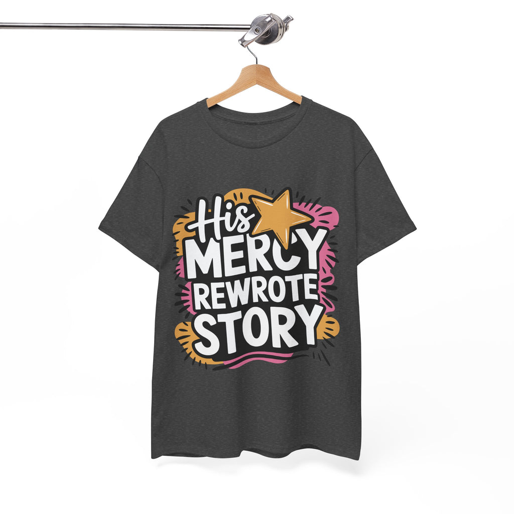 His Mercy Rewrote My Story Tee — Retro Christian Graphic T-Shirt