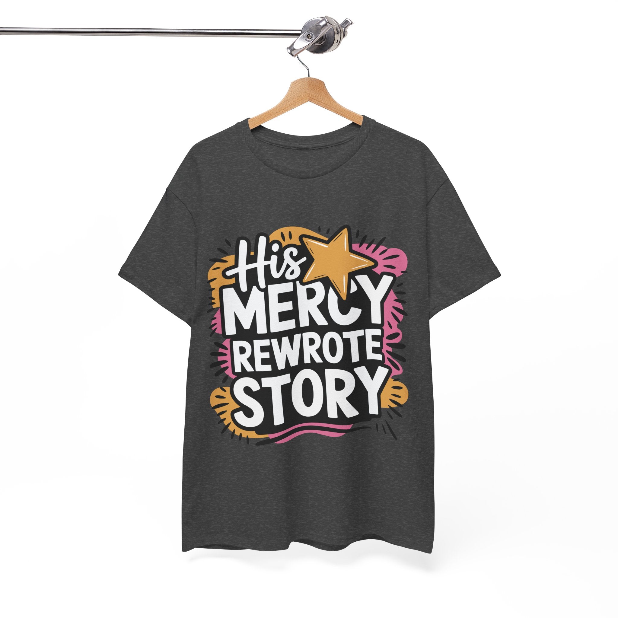 His Mercy Rewrote My Story Tee — Retro Christian Graphic T-Shirt
