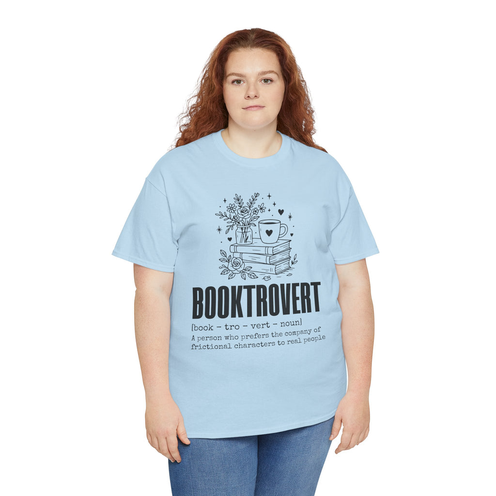 Booktrovert Graphic Tee — "Booktrovert" Definition, Books & Coffee Design Unisex Cotton Tee