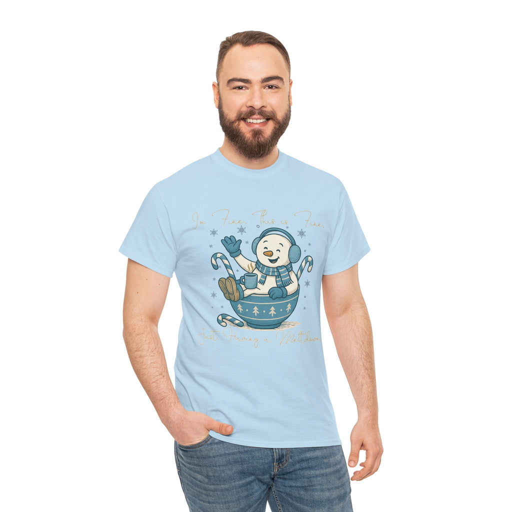 Snowman Hot Cocoa Unisex Cotton Tee