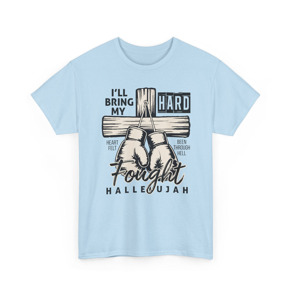 Christian Boxing Gloves Cross Tee — "I’ll Bring My Hard-Fought Heart."Unisex Cotton Tee