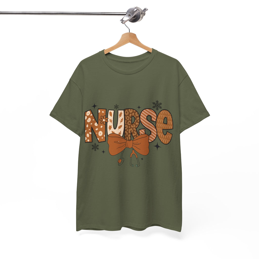 NURSE Fall Stethoscope Tee — Brown Autumn Nurse Unisex CottonT shirt