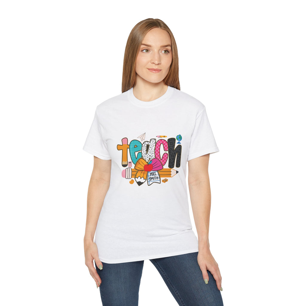 Colorful Teach Graphic Tee for Educators