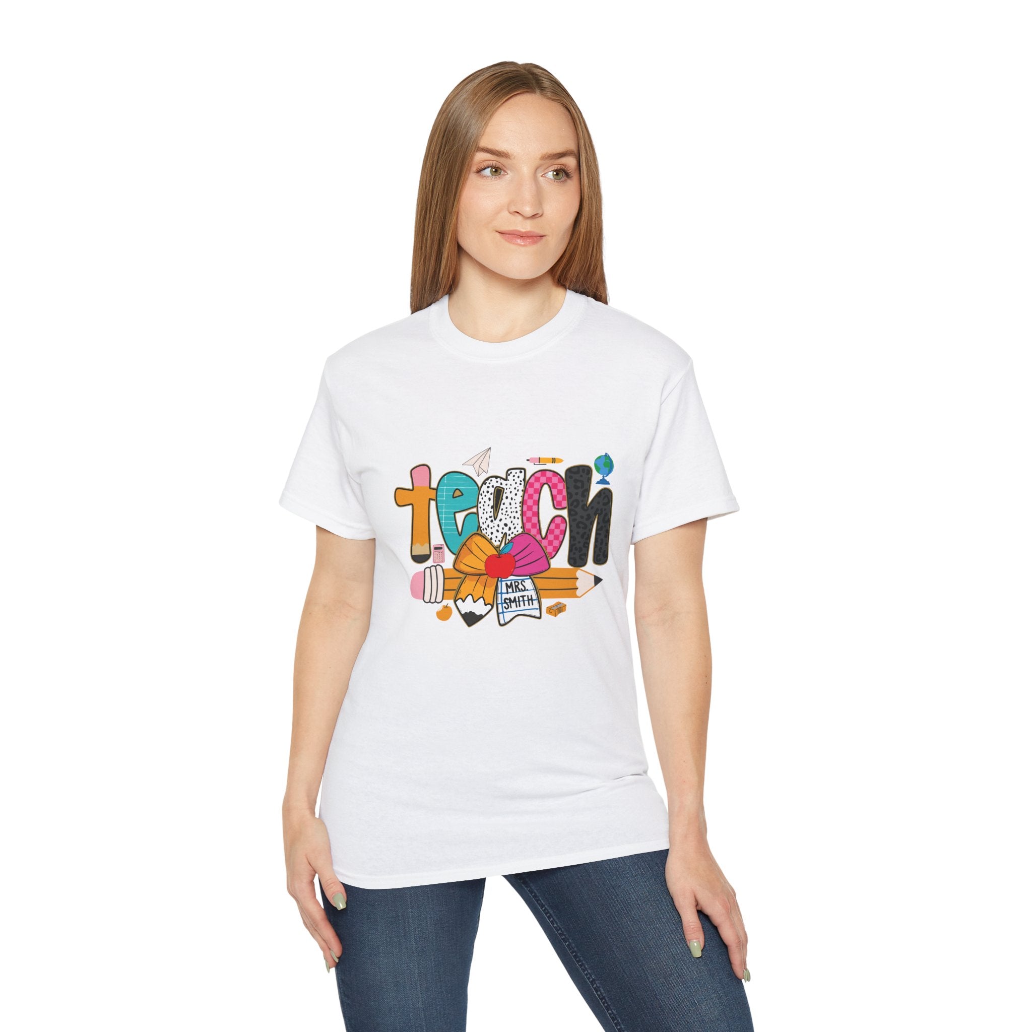Colorful Teach Graphic Tee for Educators