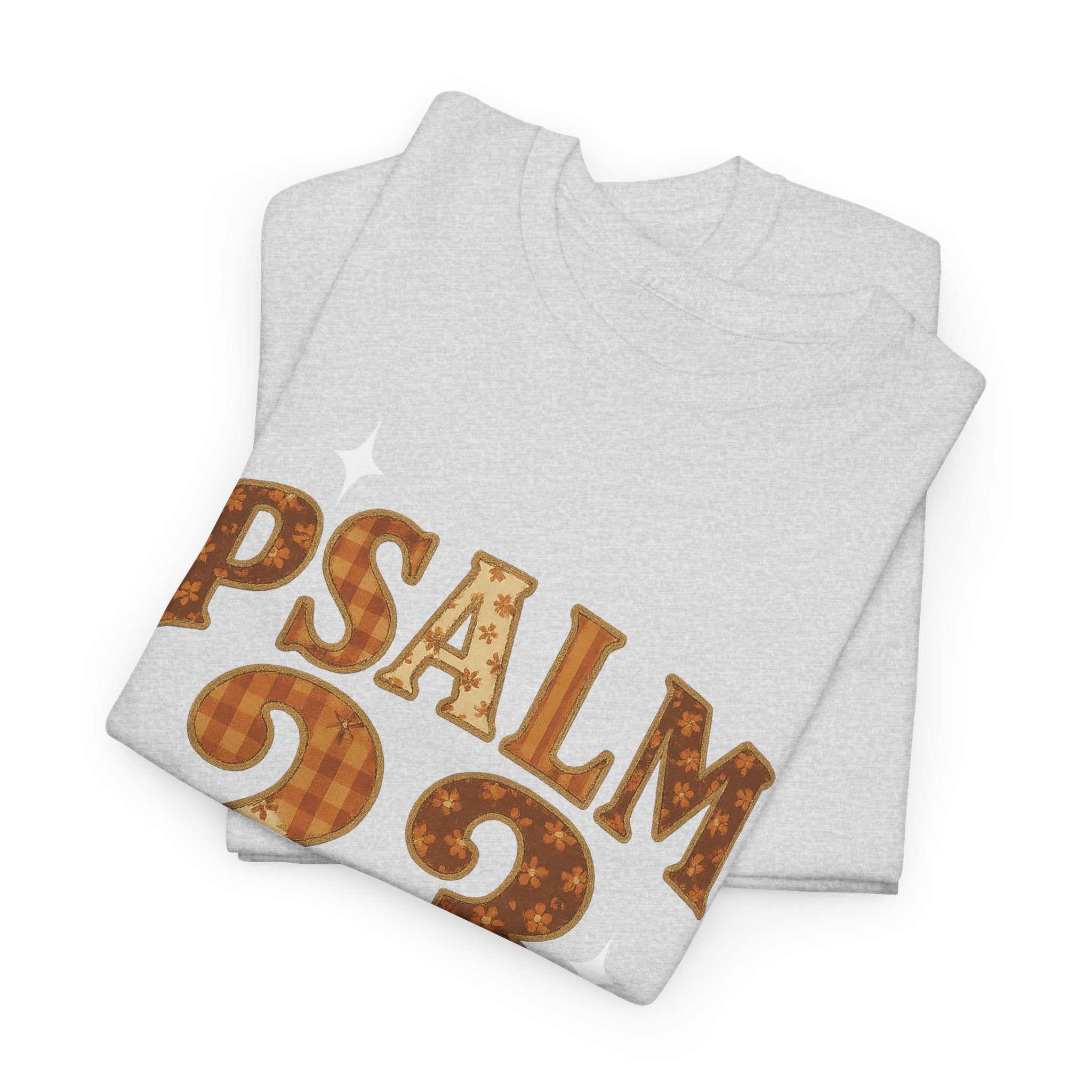 Psalm 23 Floral Tee — “My Lord Is My Shepherd” Stitched-Text Unisex Cotton Tee