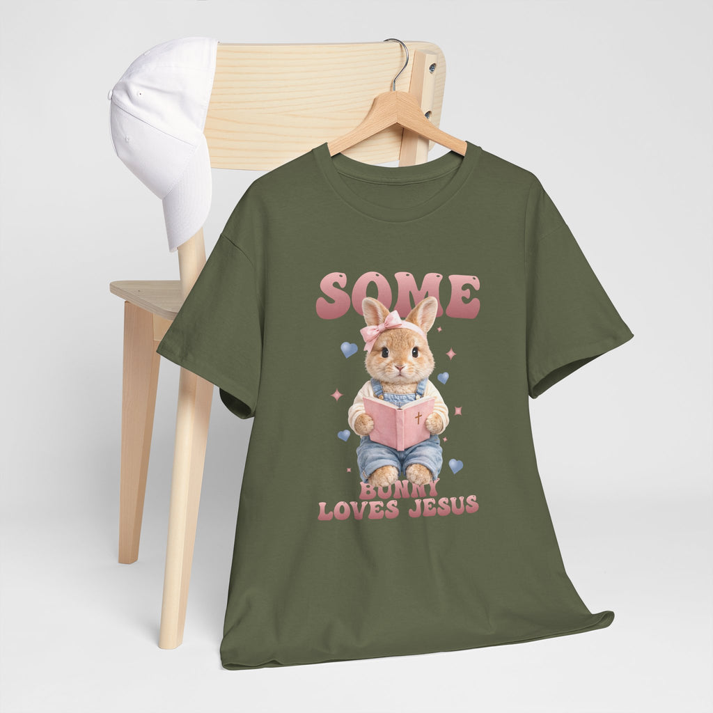 Some Bunny Loves Jesus Bunny Bible Unisex Cotton Tee