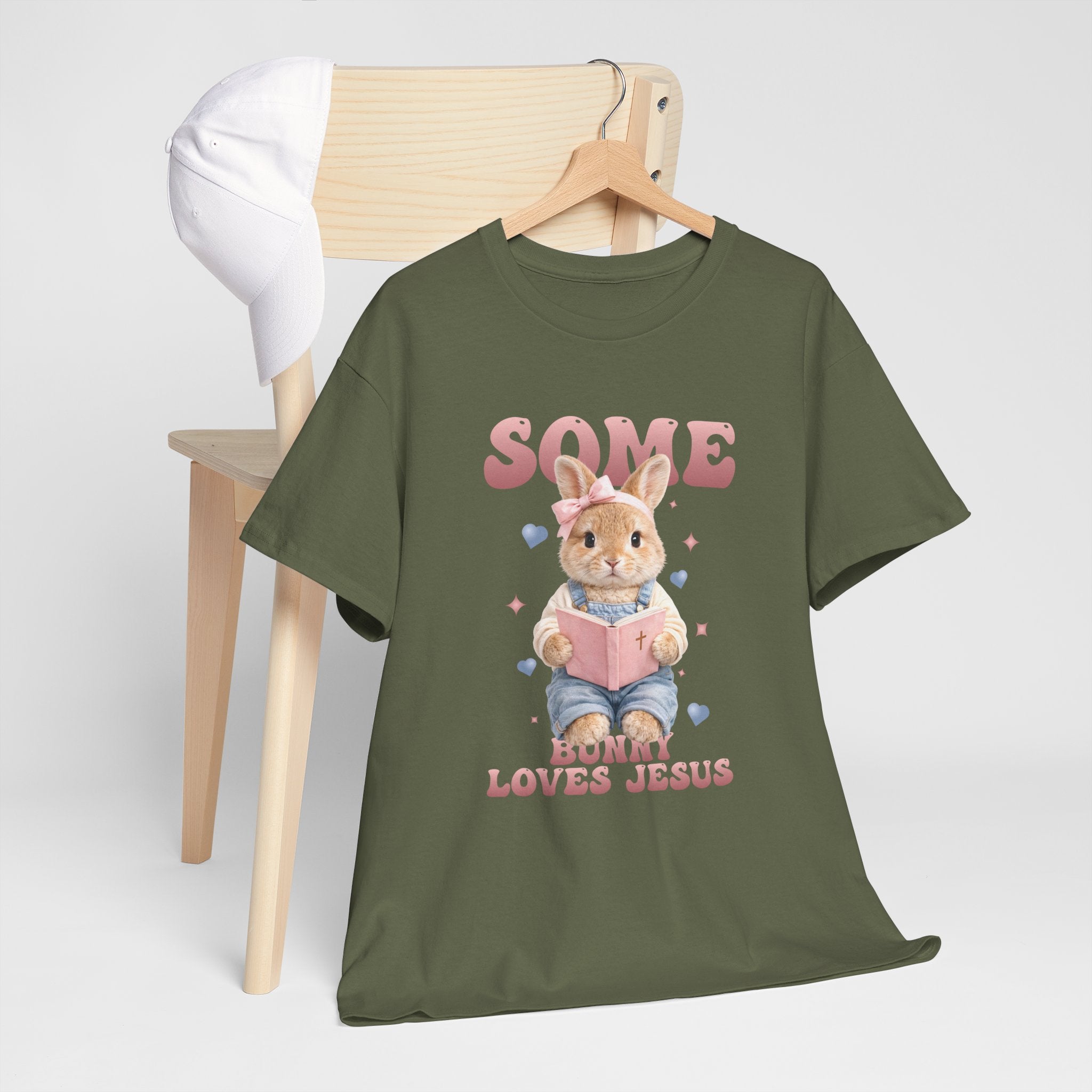 Some Bunny Loves Jesus Bunny Bible Unisex Cotton Tee