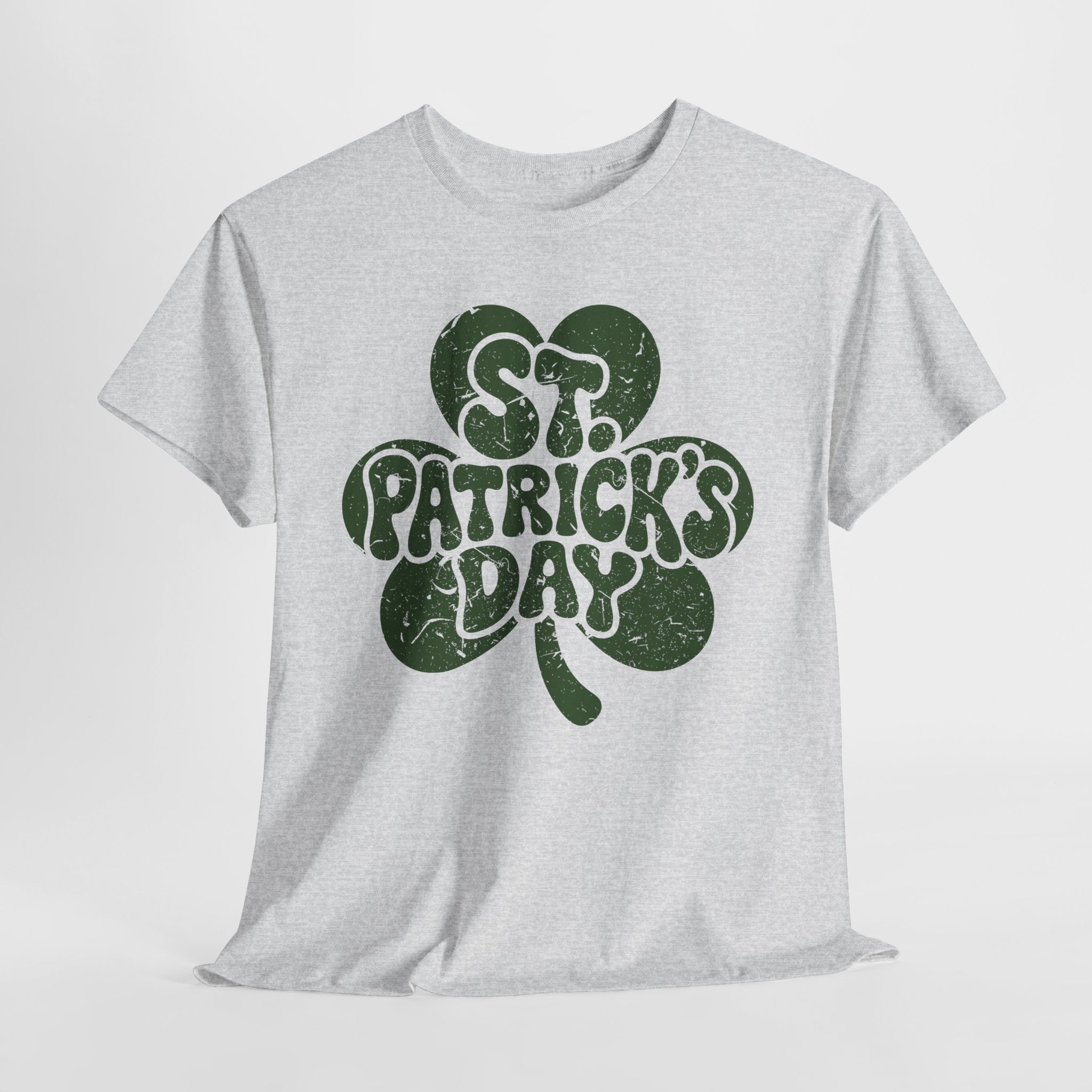 St. Patrick's Day Shamrock Tee — Retro Bubble Lettering Unisex Cotton Tee