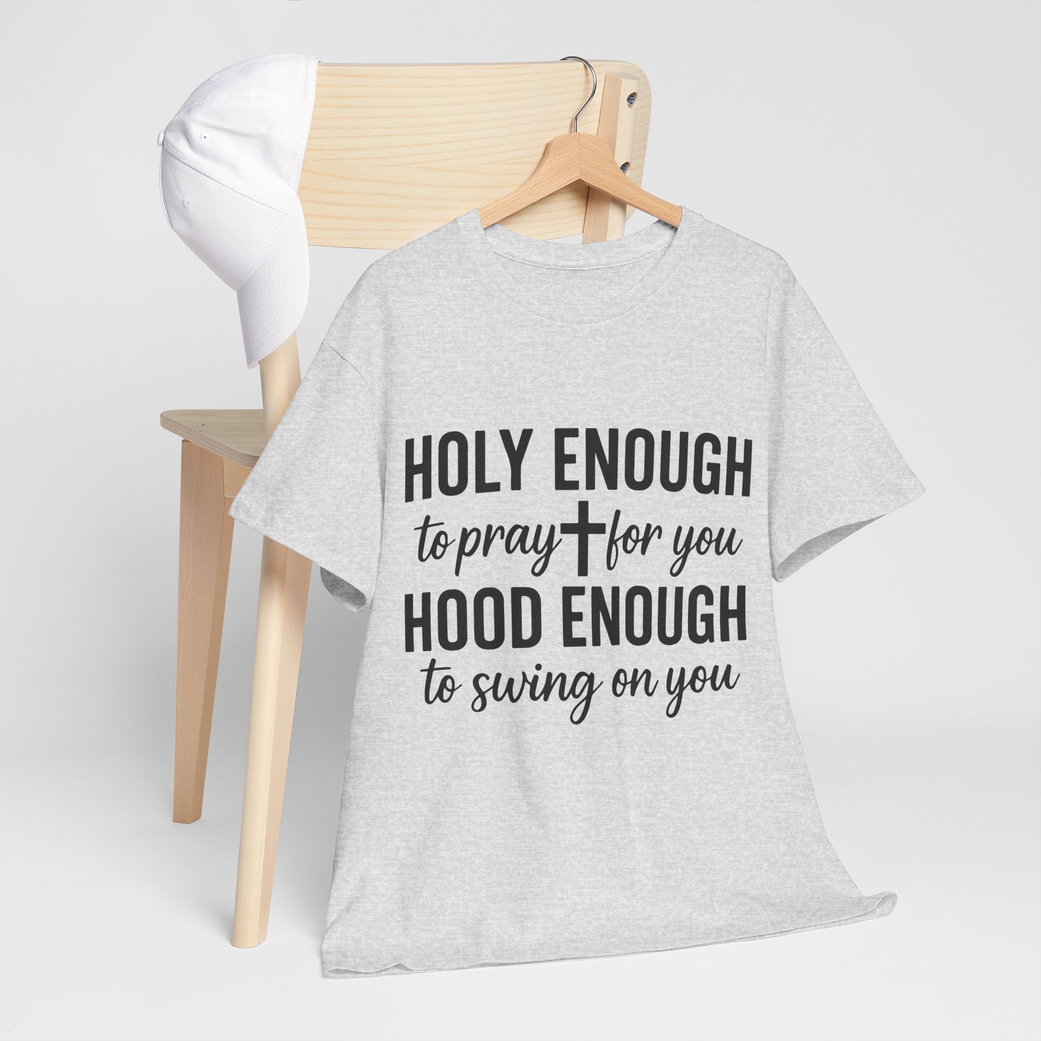 Holy Enough Christian T‑Shirt — Modern Hand‑Lettered Faith Unisex CottonTee