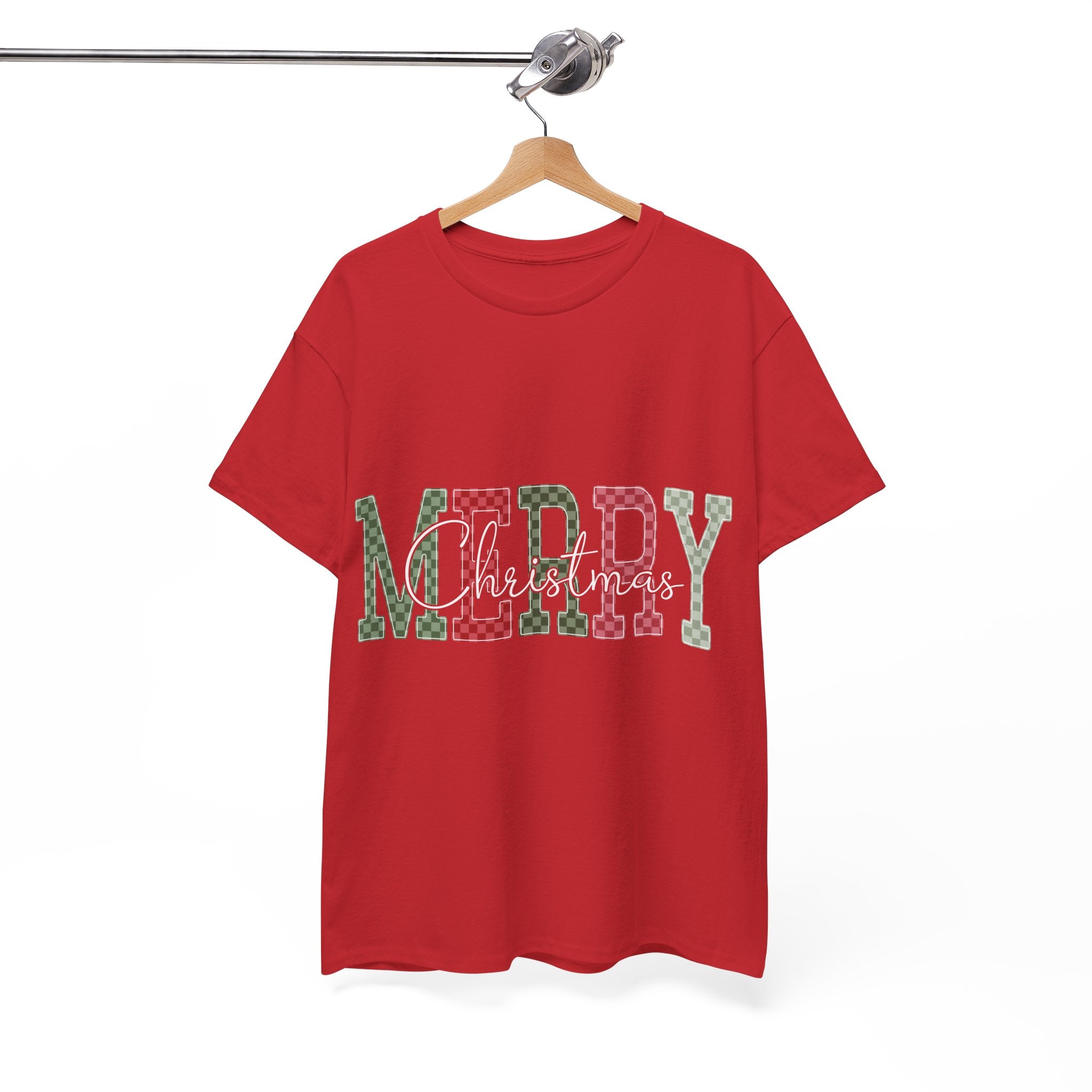 Plaid Merry Christmas Unisex Cotton Tee