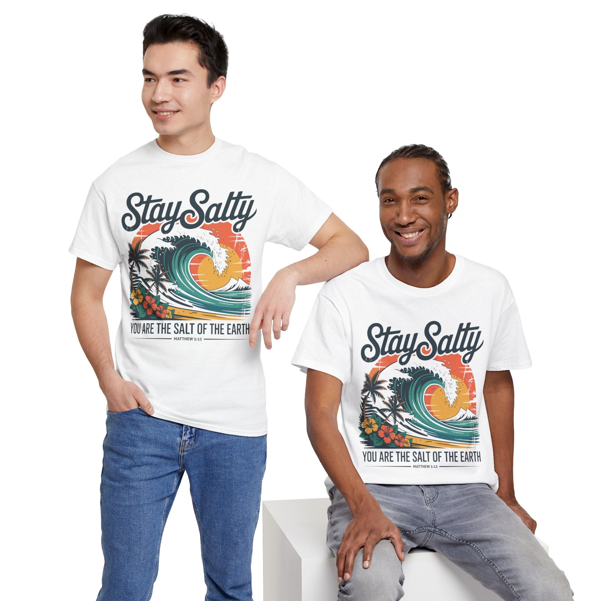 Stay Salty Beach Tee — "You are the salt of the earth (Matthew 5:13)"Unisex Cotton Tee