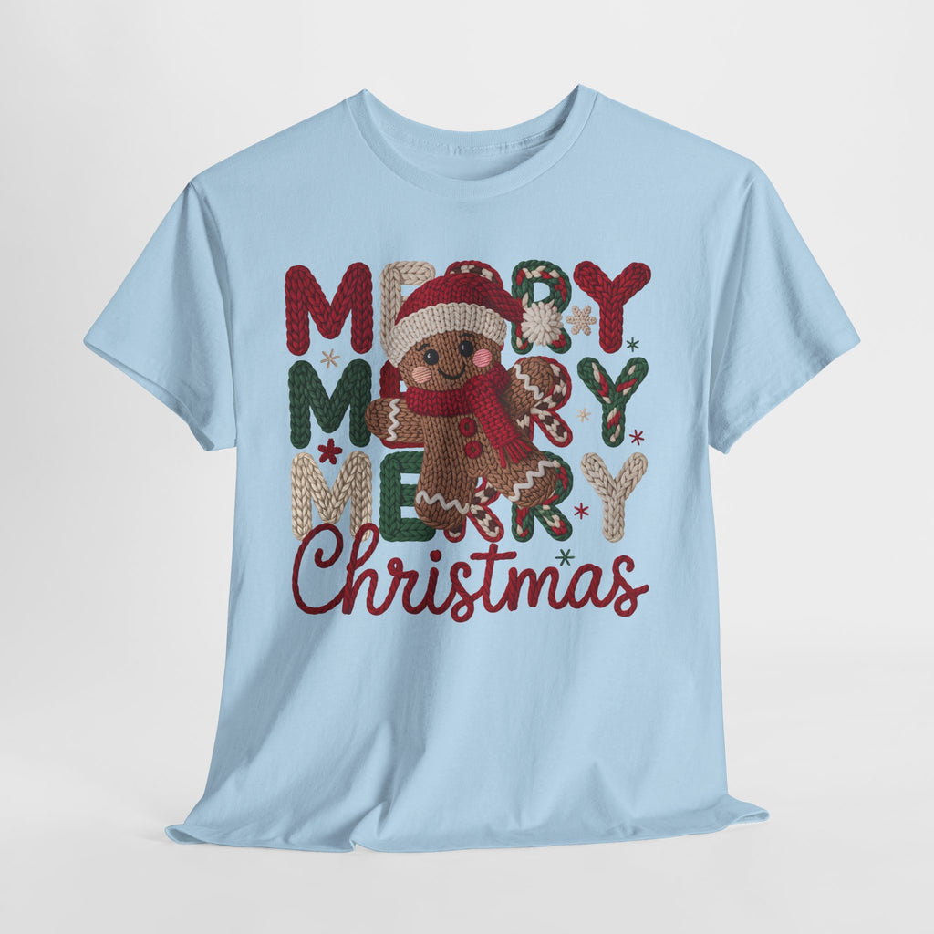Merry Merry Merry Christmas Gingerbread Unisex Cotton Tee