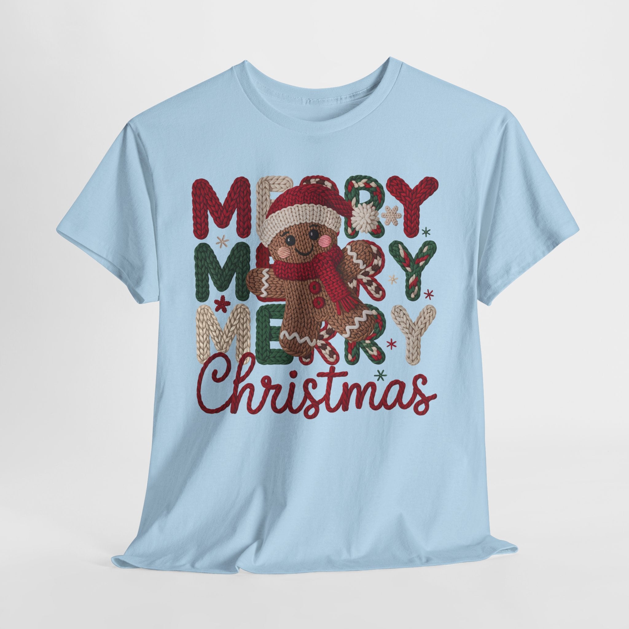 Merry Merry Merry Christmas Gingerbread Unisex Cotton Tee
