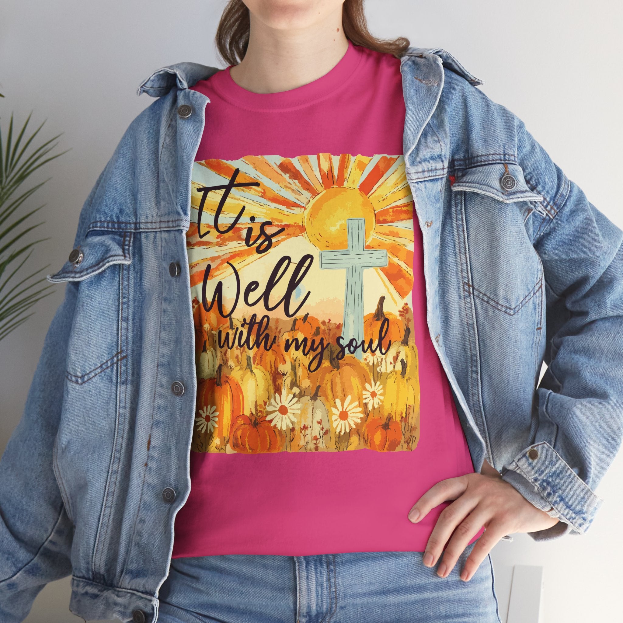 It Is Well With My Soul Pumpkin Sunrise Unisex Cotton T-Shirt