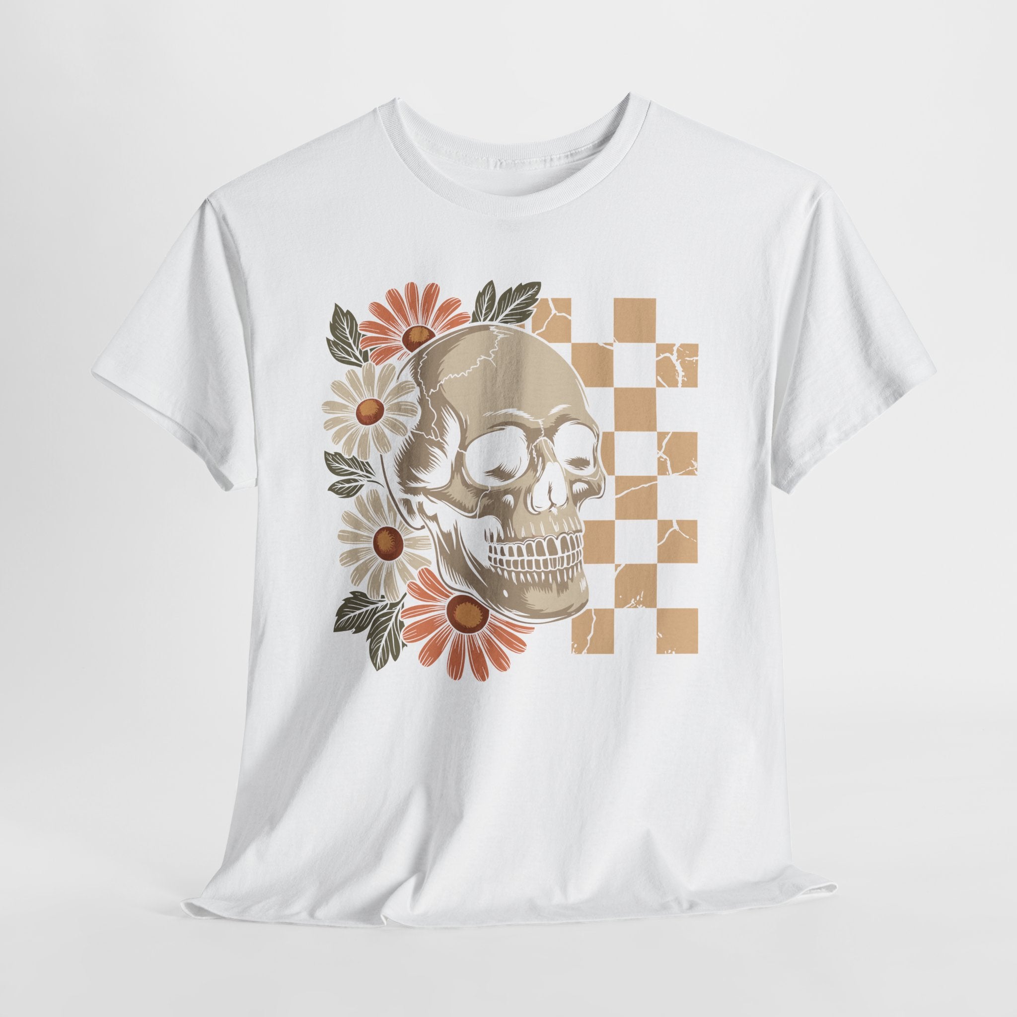 Skull Daisy Unisex Cotton Tshirt