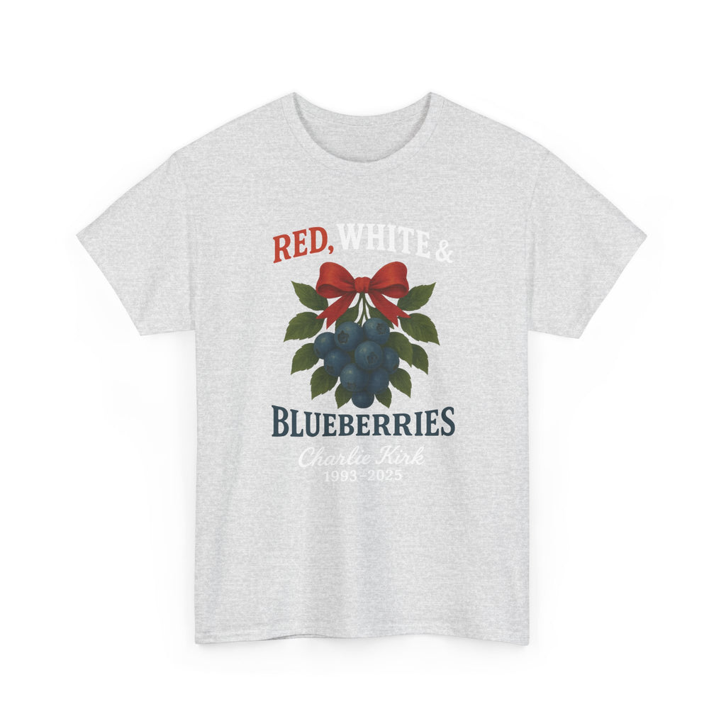 Red, White & Blueberries T-Shirt — Patriotic Blueberry Graphic Unisex Cotton Tee