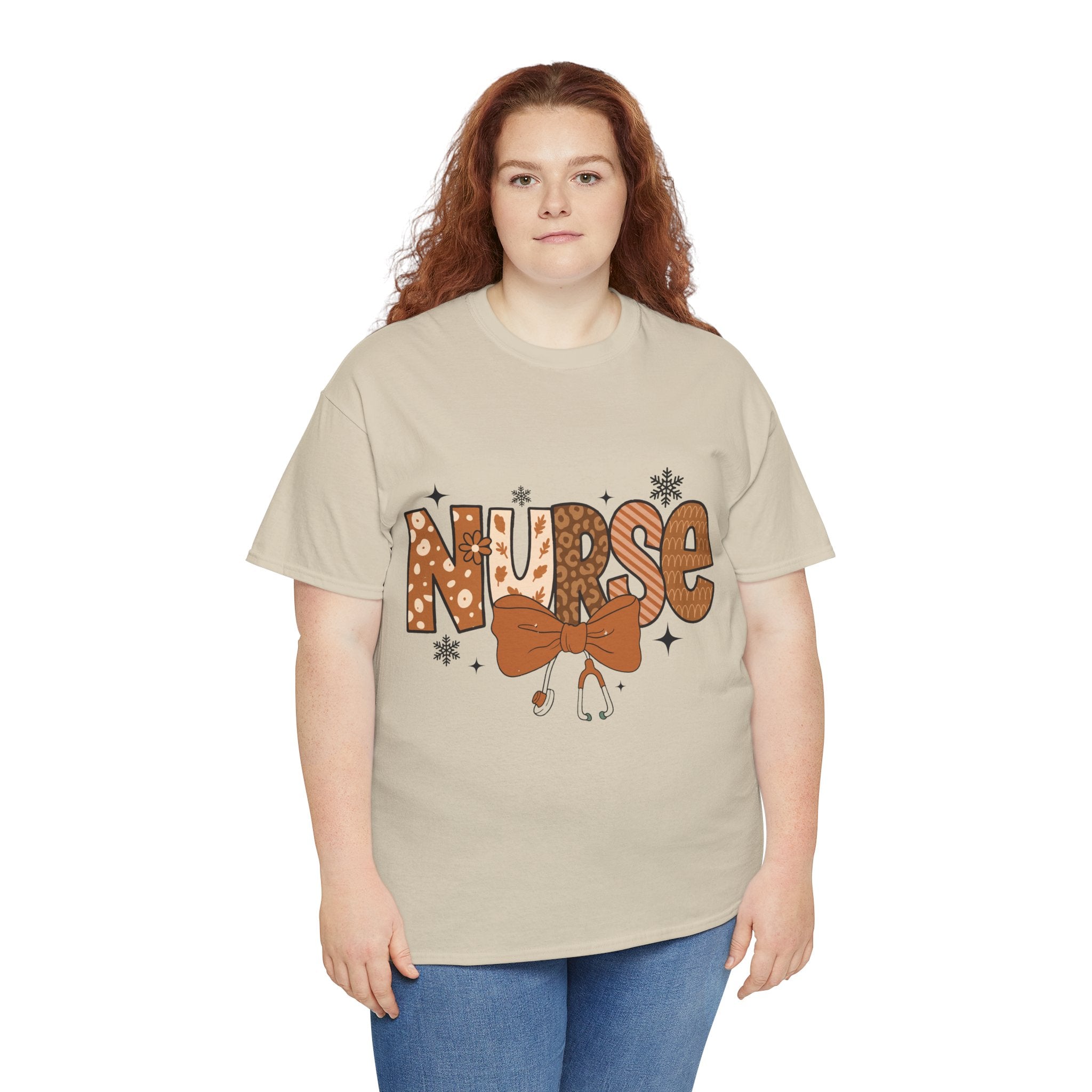 NURSE Fall Stethoscope Tee — Brown Autumn Nurse Unisex CottonT shirt