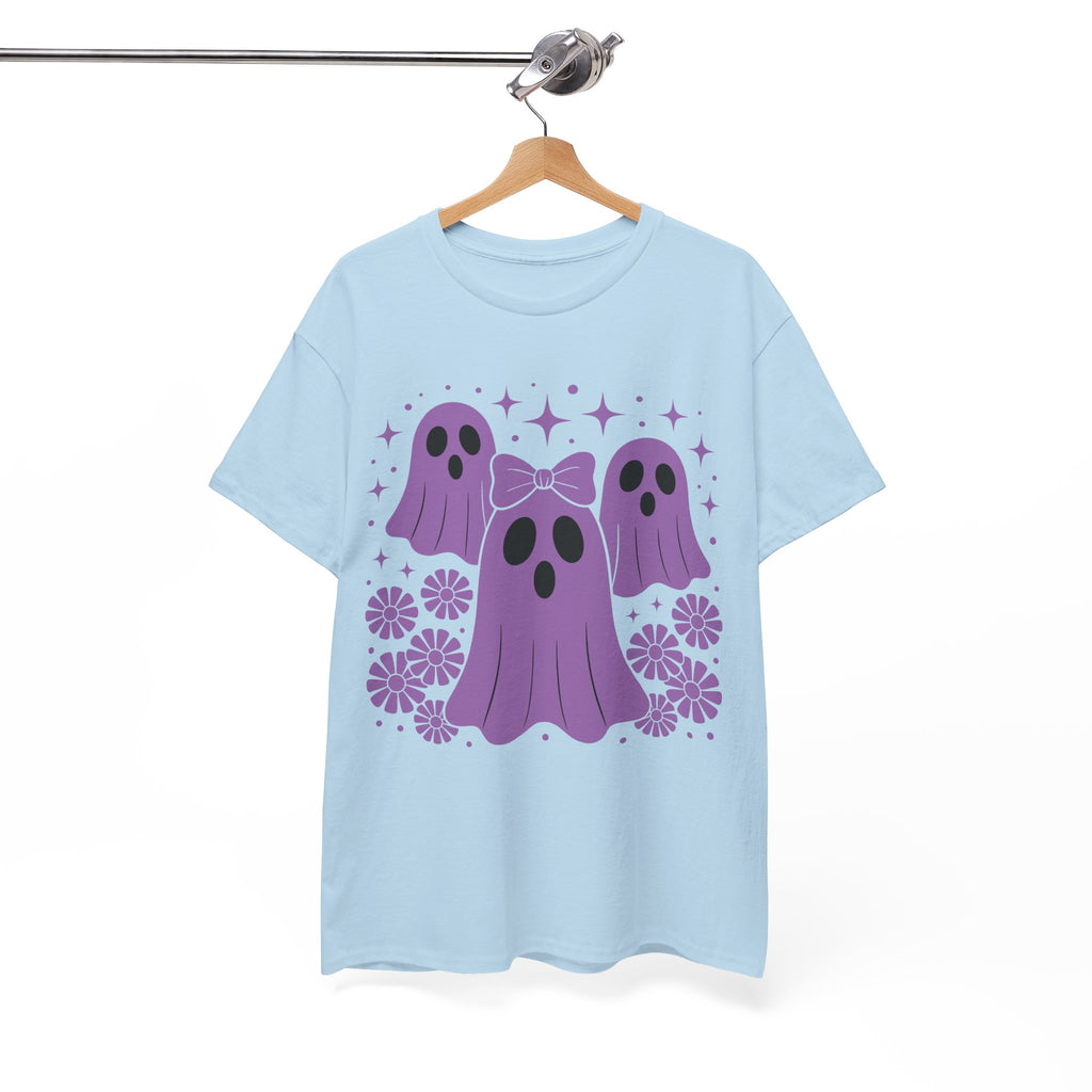 Purple Ghost Halloween Unisex Cotton Tee