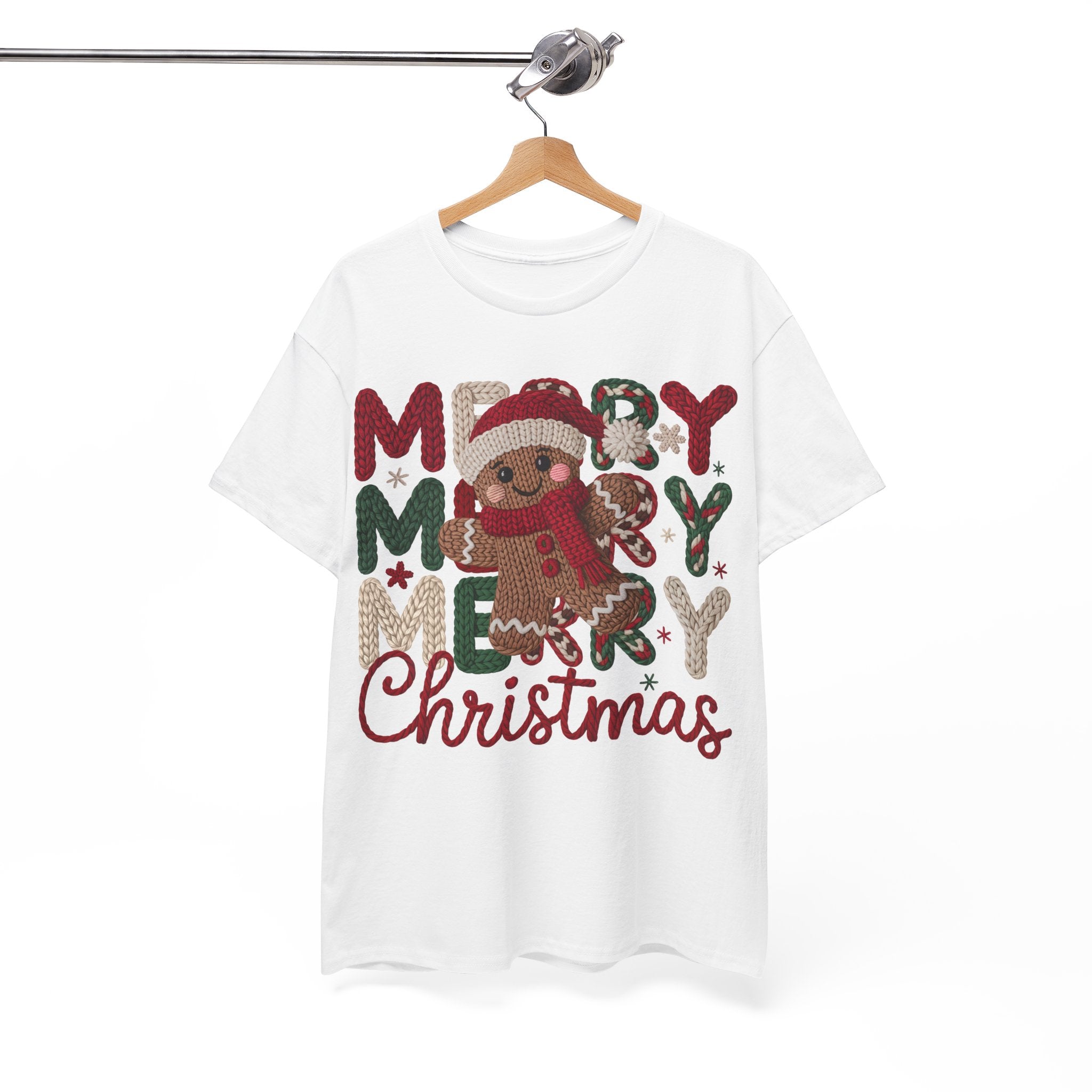 Merry Merry Merry Christmas Gingerbread Unisex Cotton Tee